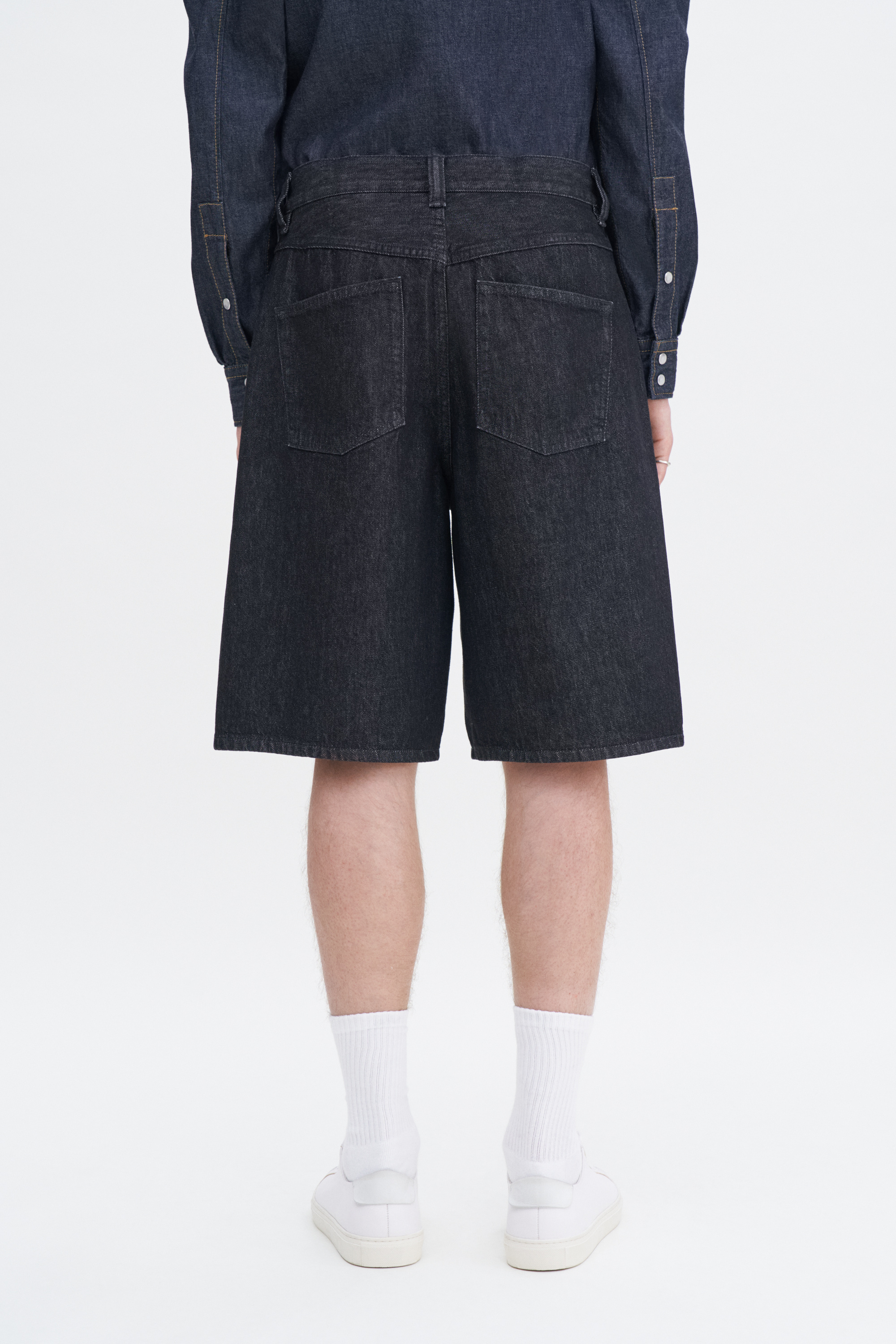 Filippa K Oversized Jean Shorts In Black