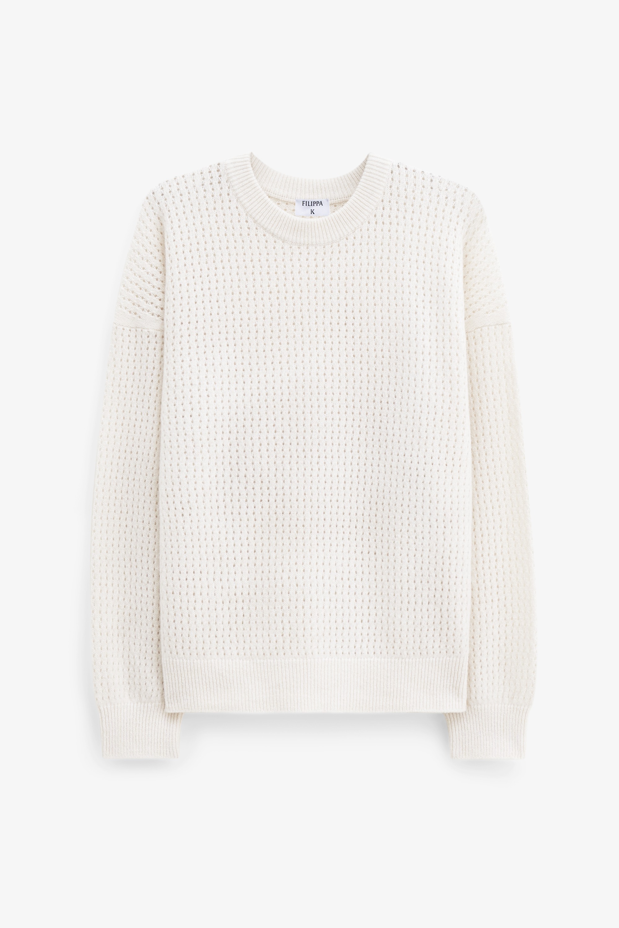 Shop Filippa K Pointelle Knit Sweater In White