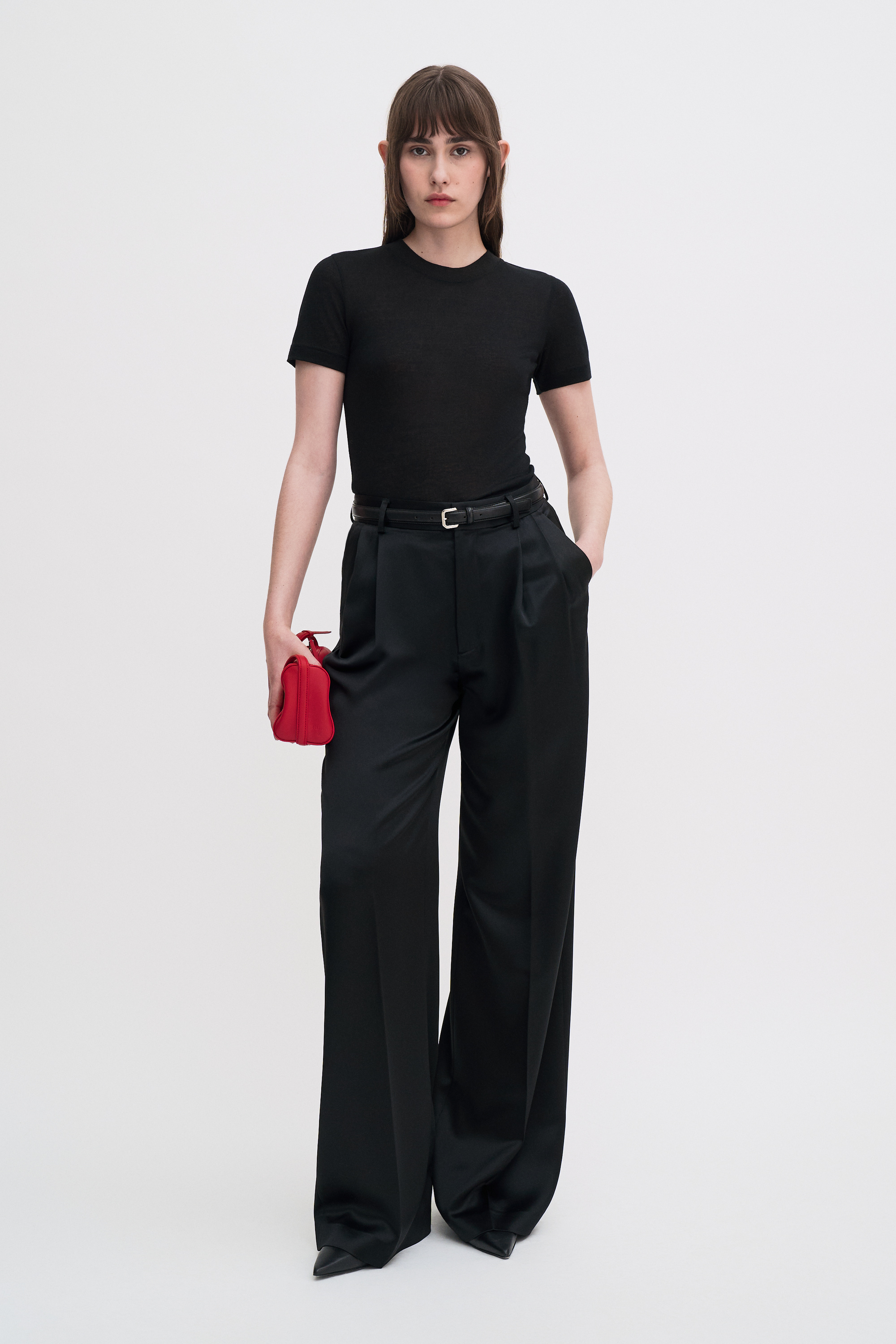 Filippa K Lyocell Cashmere Tee In Black