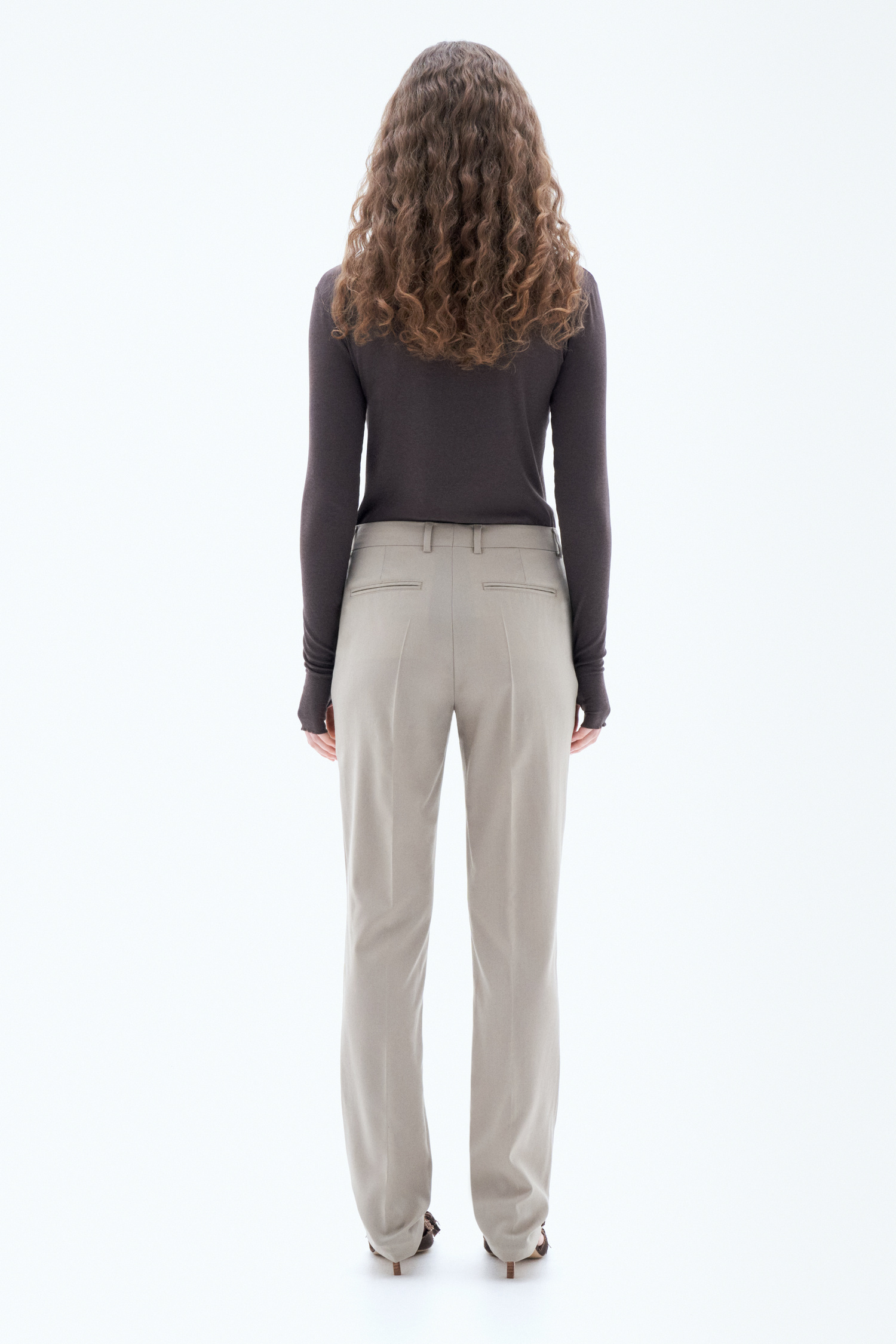 Shop Filippa K Emma Wool Trousers In Brown