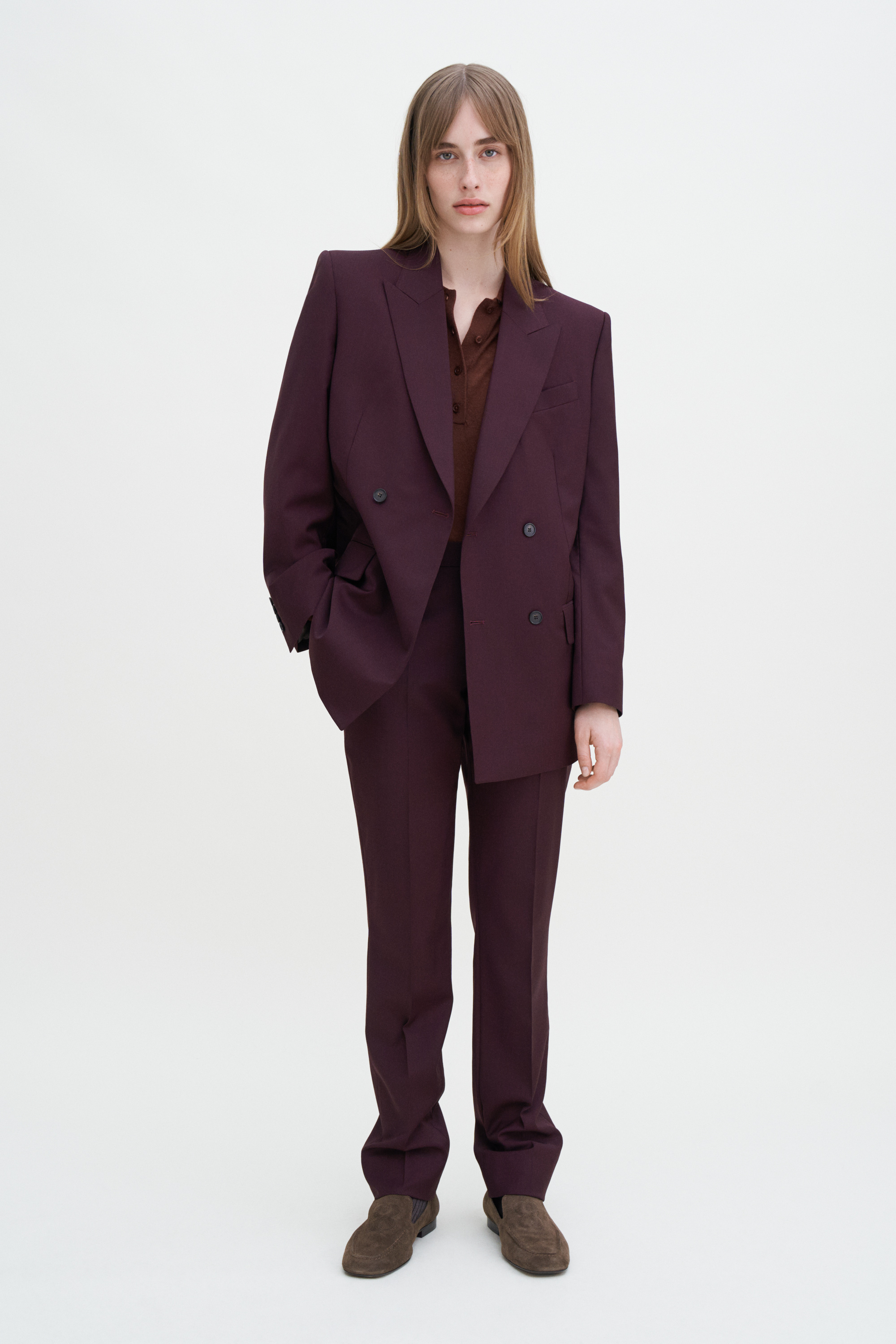 Filippa K Emma Wool Trousers In Purple