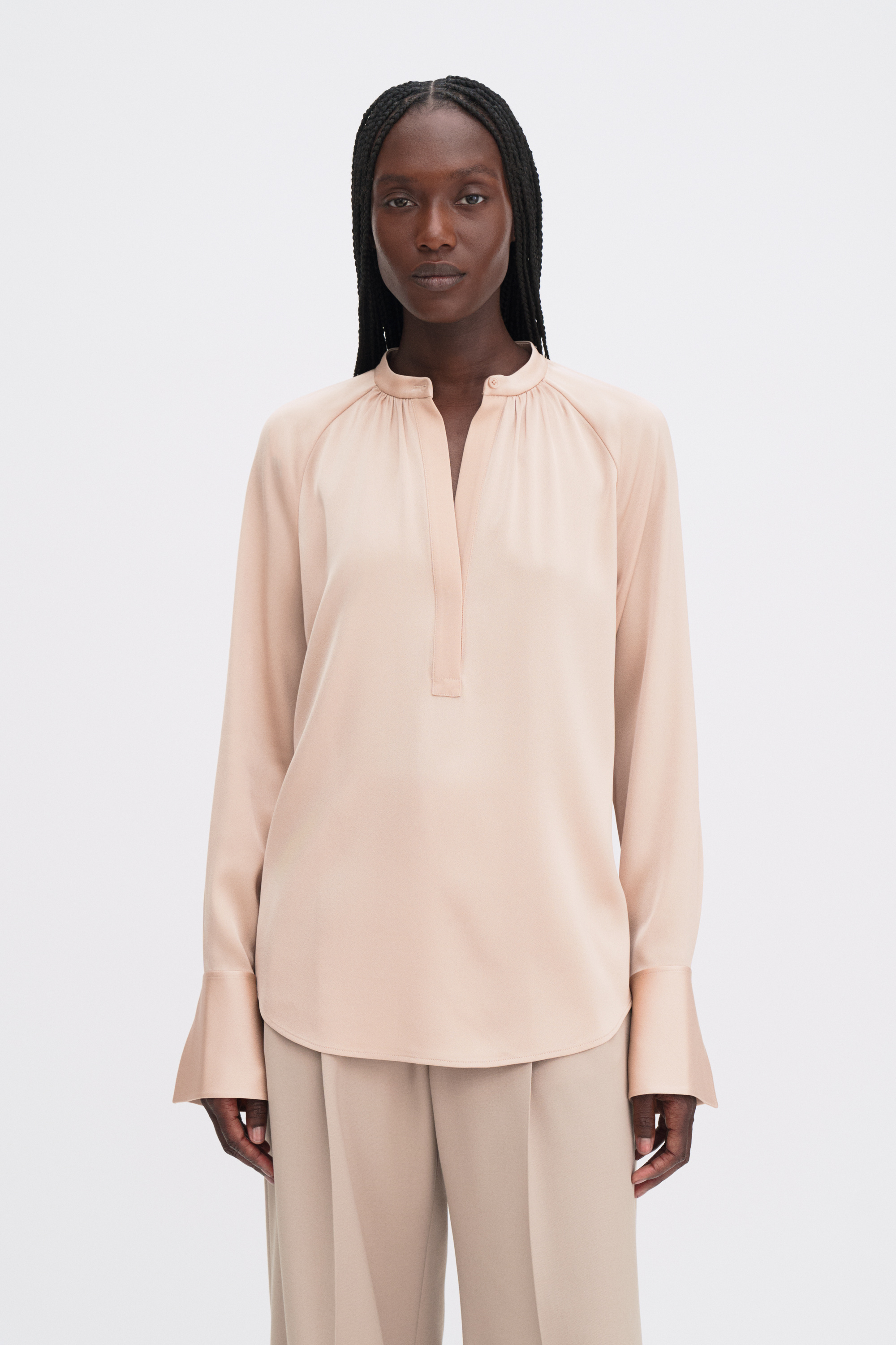 Filippa K Gathered Raglan Blouse In Pink