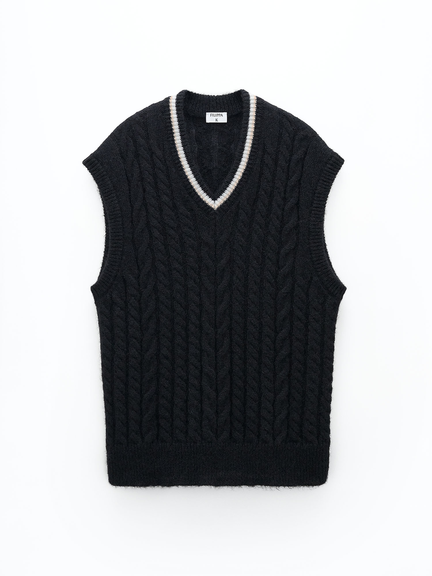 Shop Filippa K Braided Mohair Vest In Black