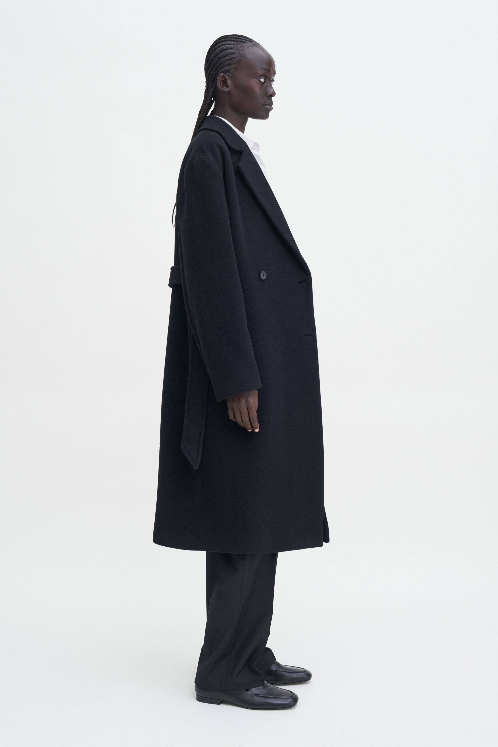 Filippa K Soft Wool Belted Coat In Black