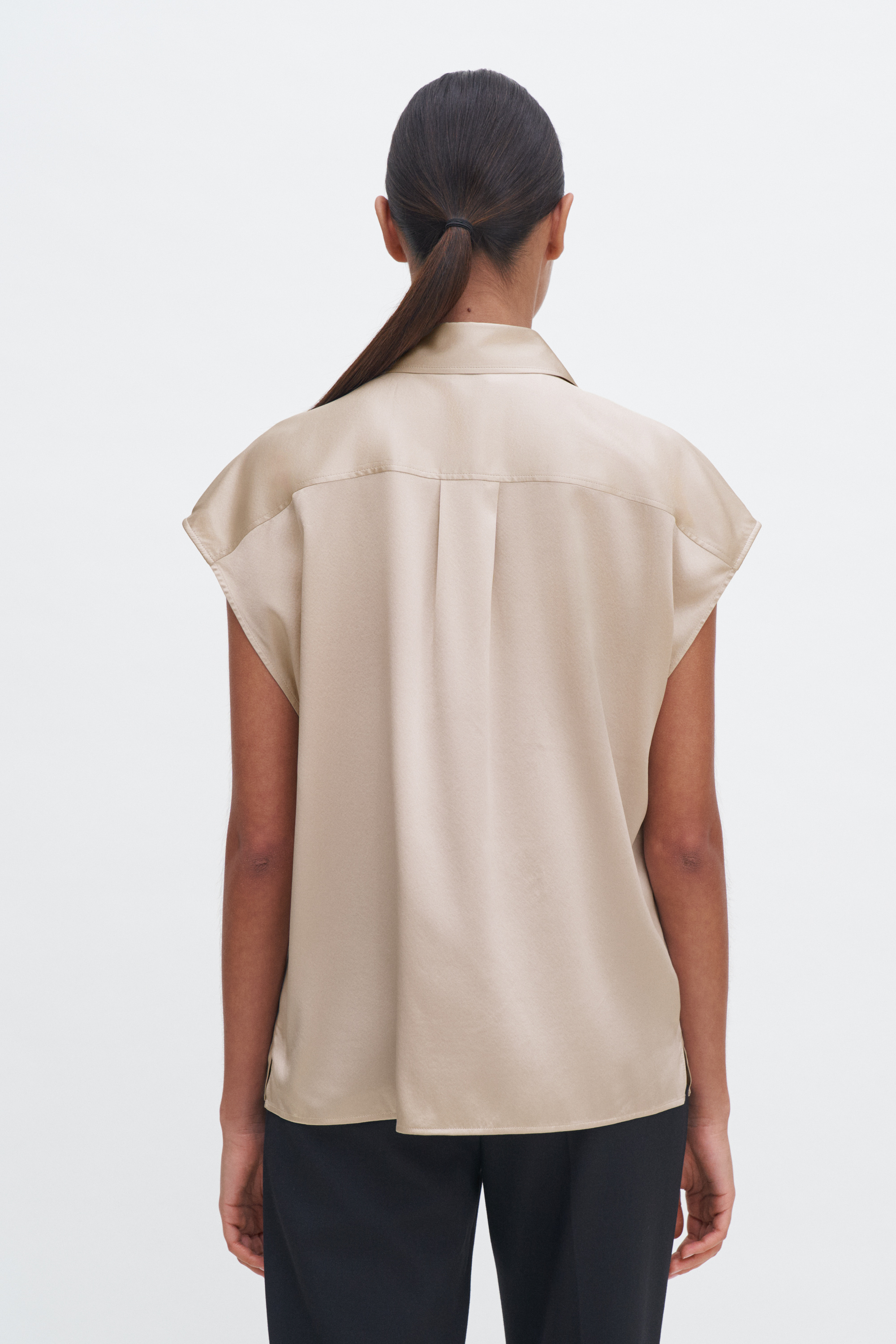 Shop Filippa K Cap Sleeve Silk Blouse