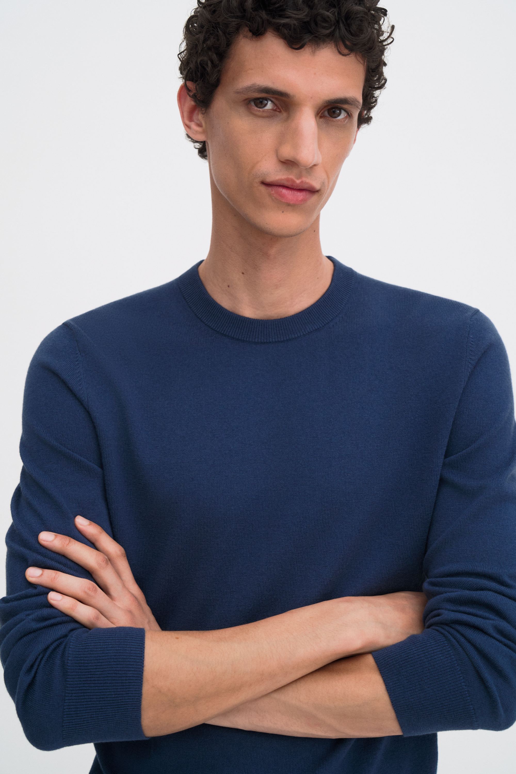 Filippa K Cotton Merino Sweater In Blue