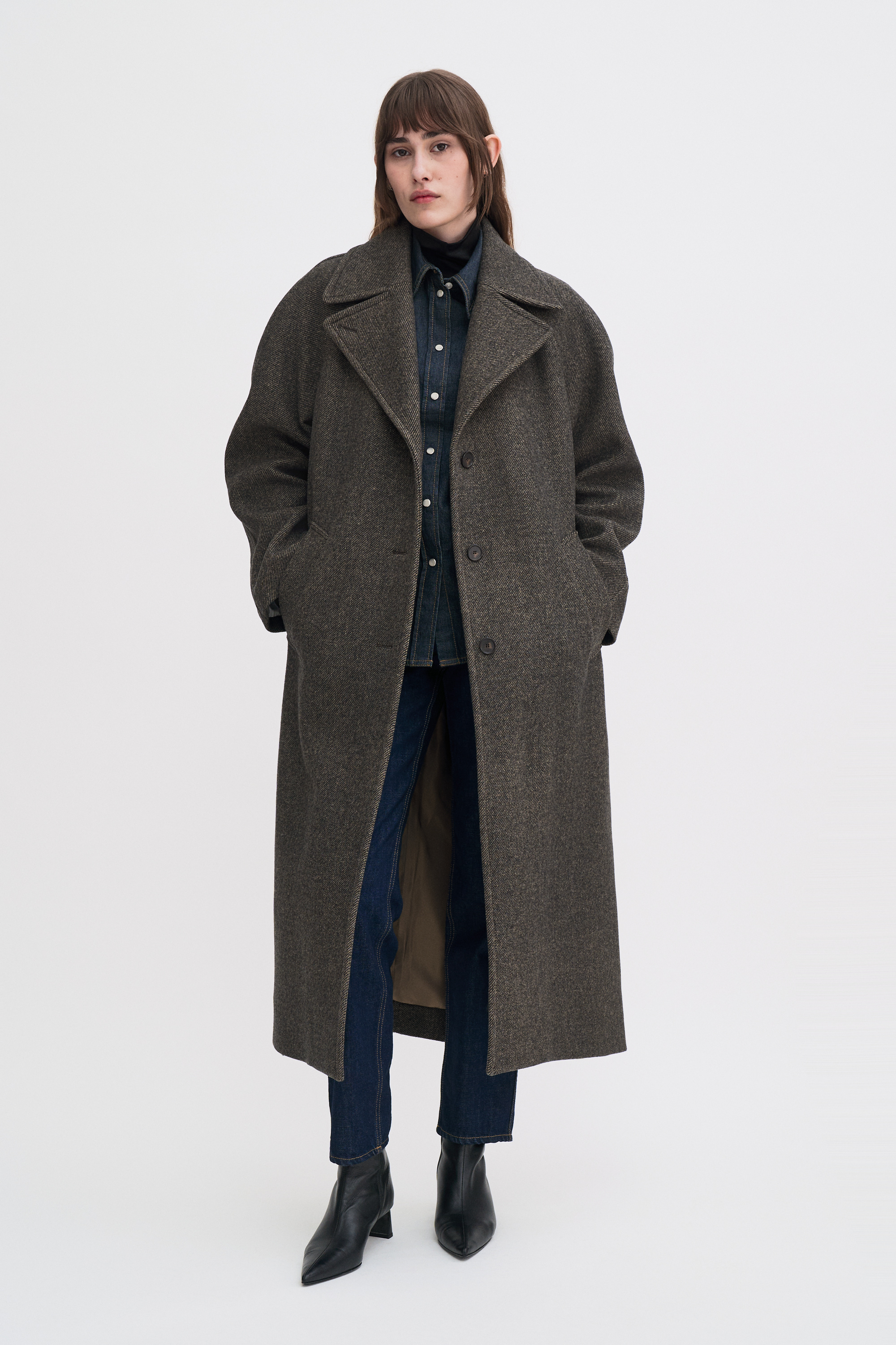 Filippa K Vanessa Vented Coat Coats Grey In Brown