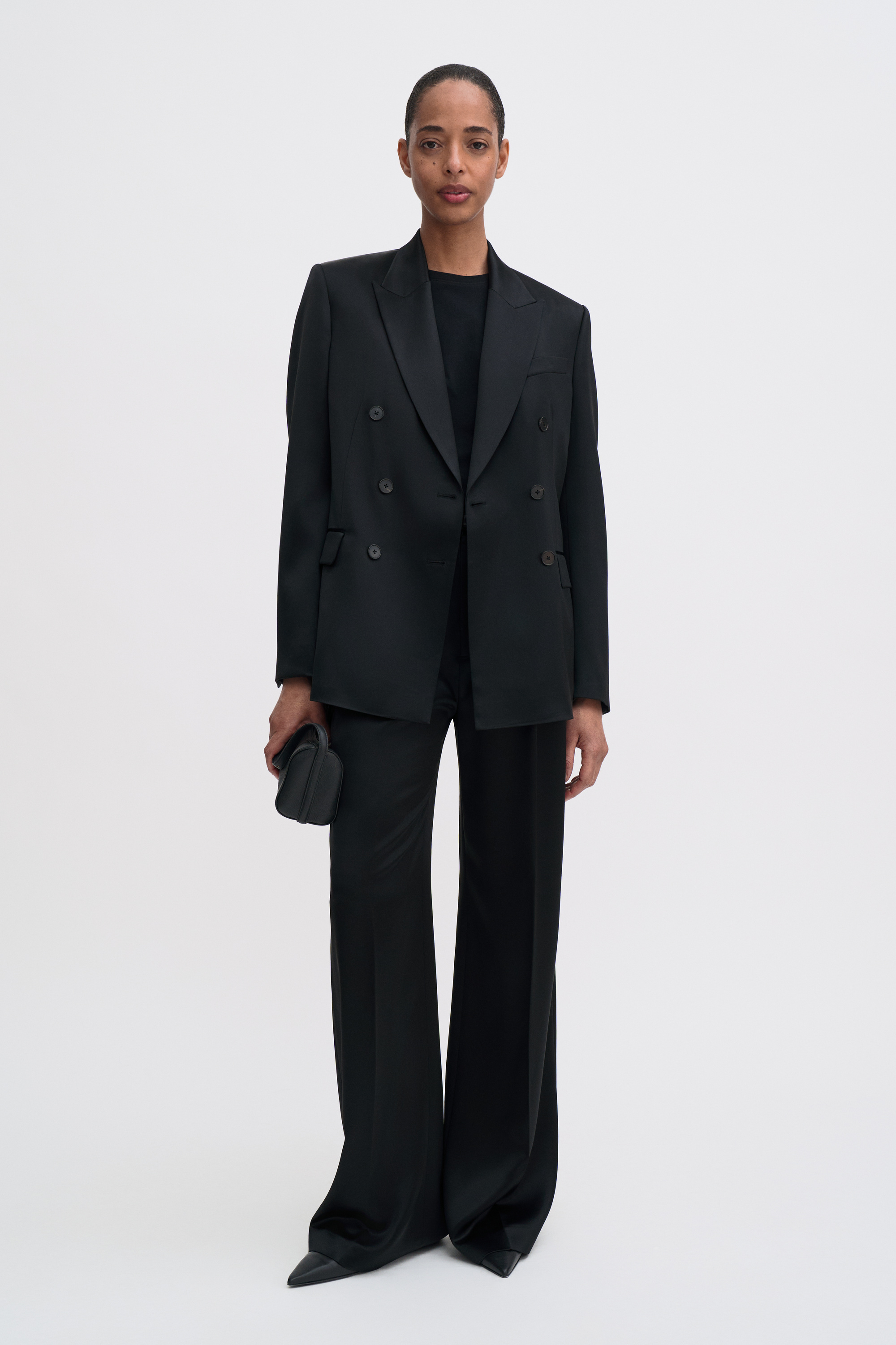 Filippa K Dani Satin Blazer In Black