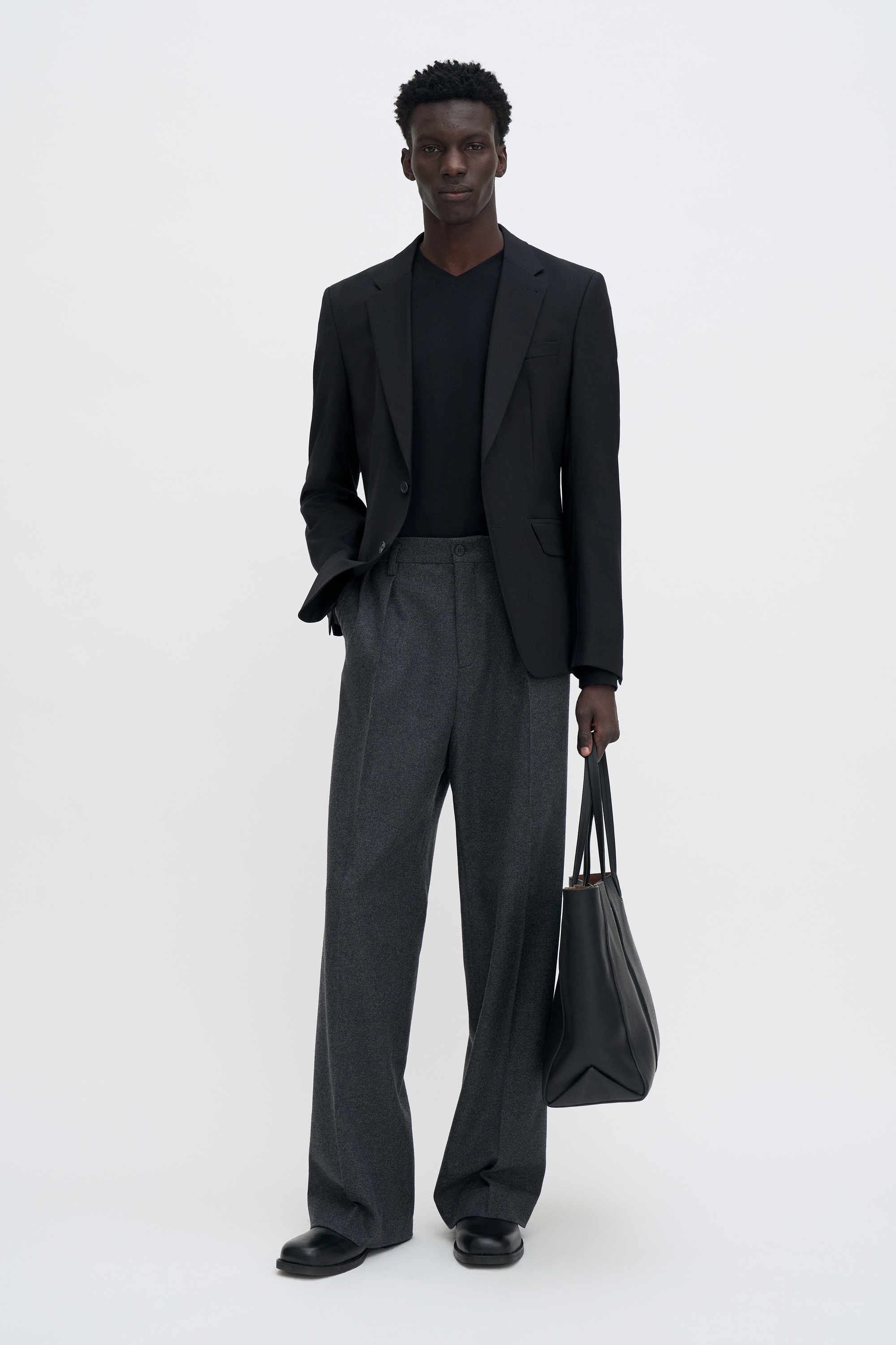 Filippa K Cotton Jersey V-neck Tee In Black
