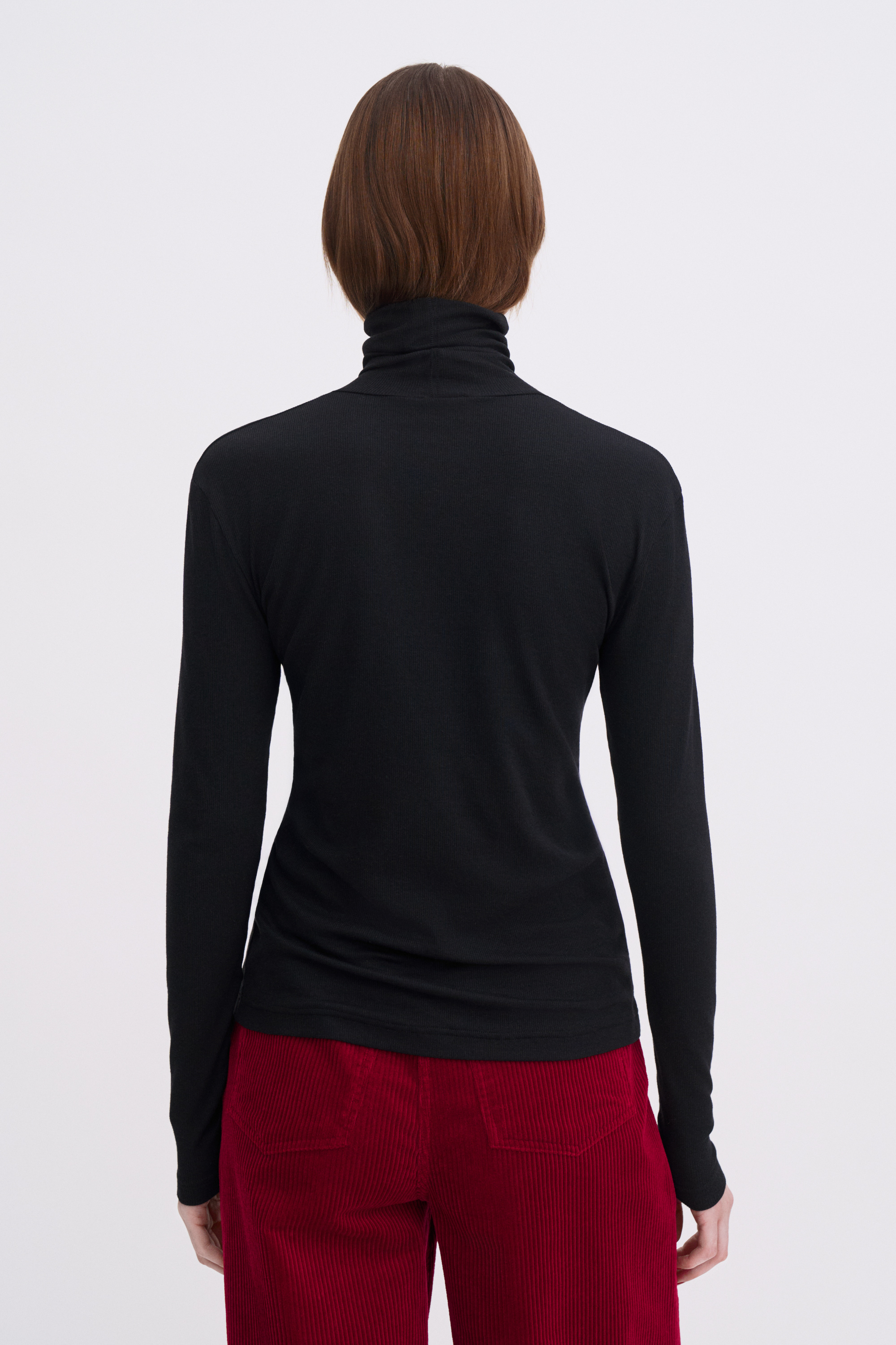 Filippa K Rib Turtleneck Top In Black
