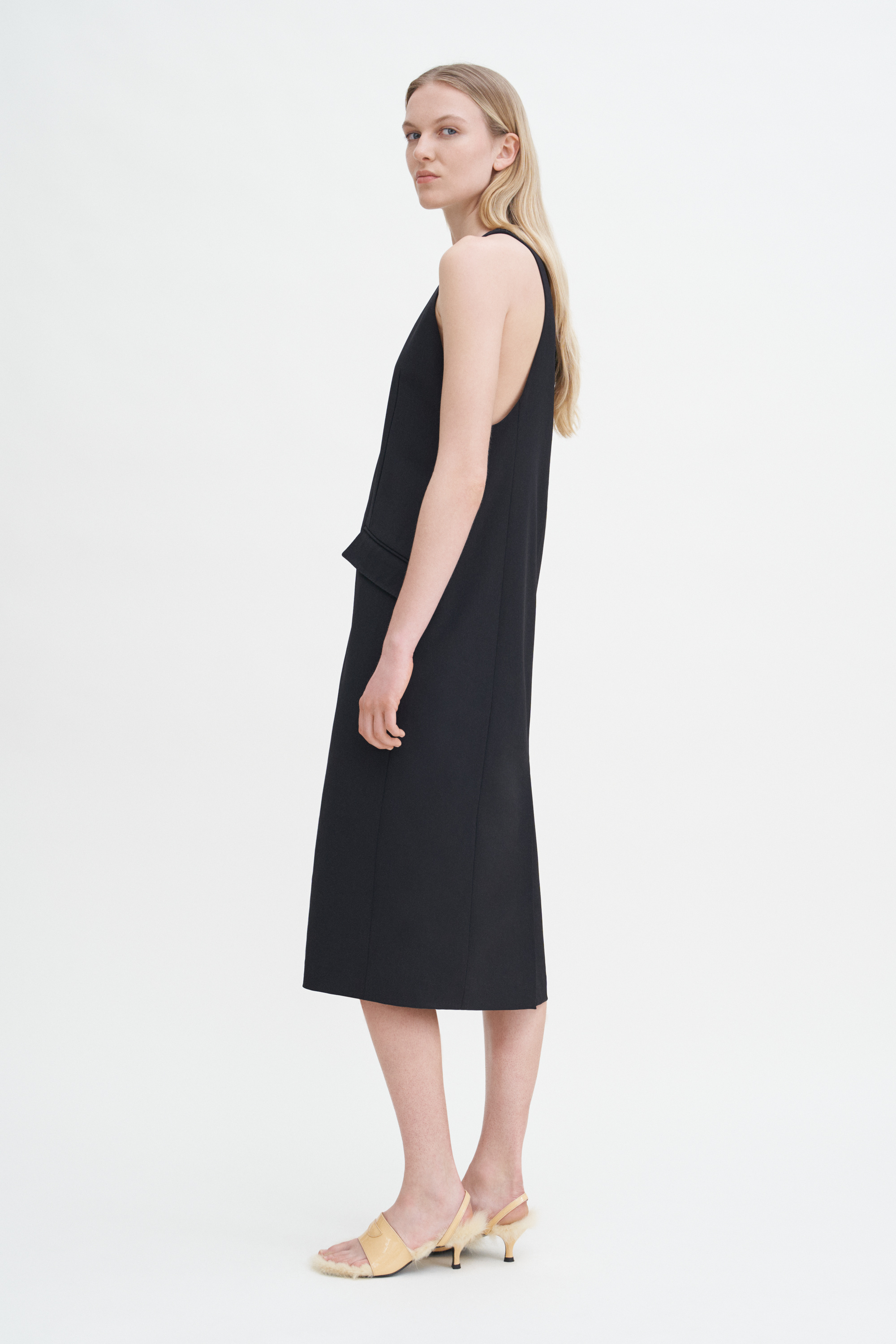 Filippa K Tailored Wool V-neck Dress In Black