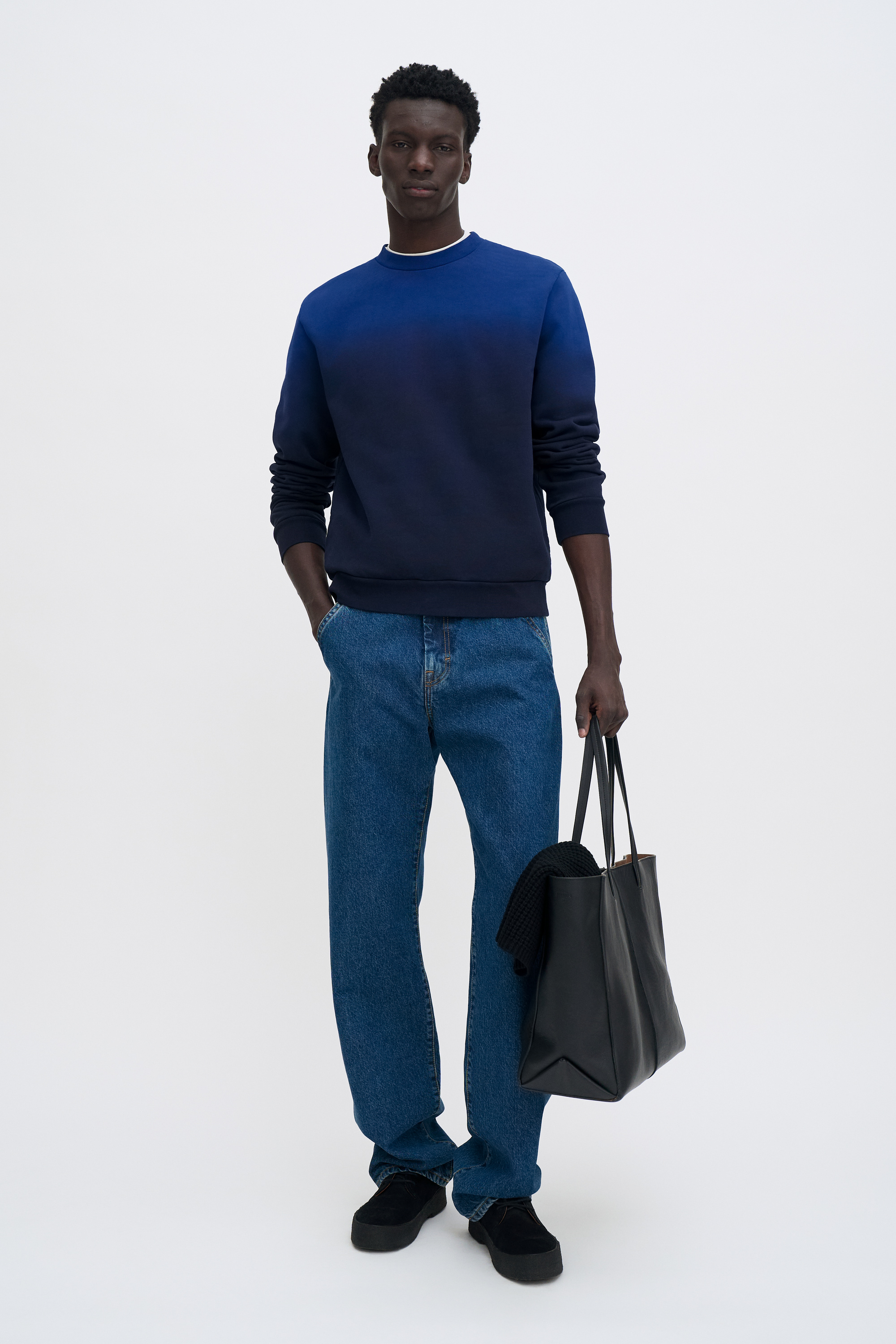 Filippa K Cotton Dip-dyed Sweatshirt In Blue