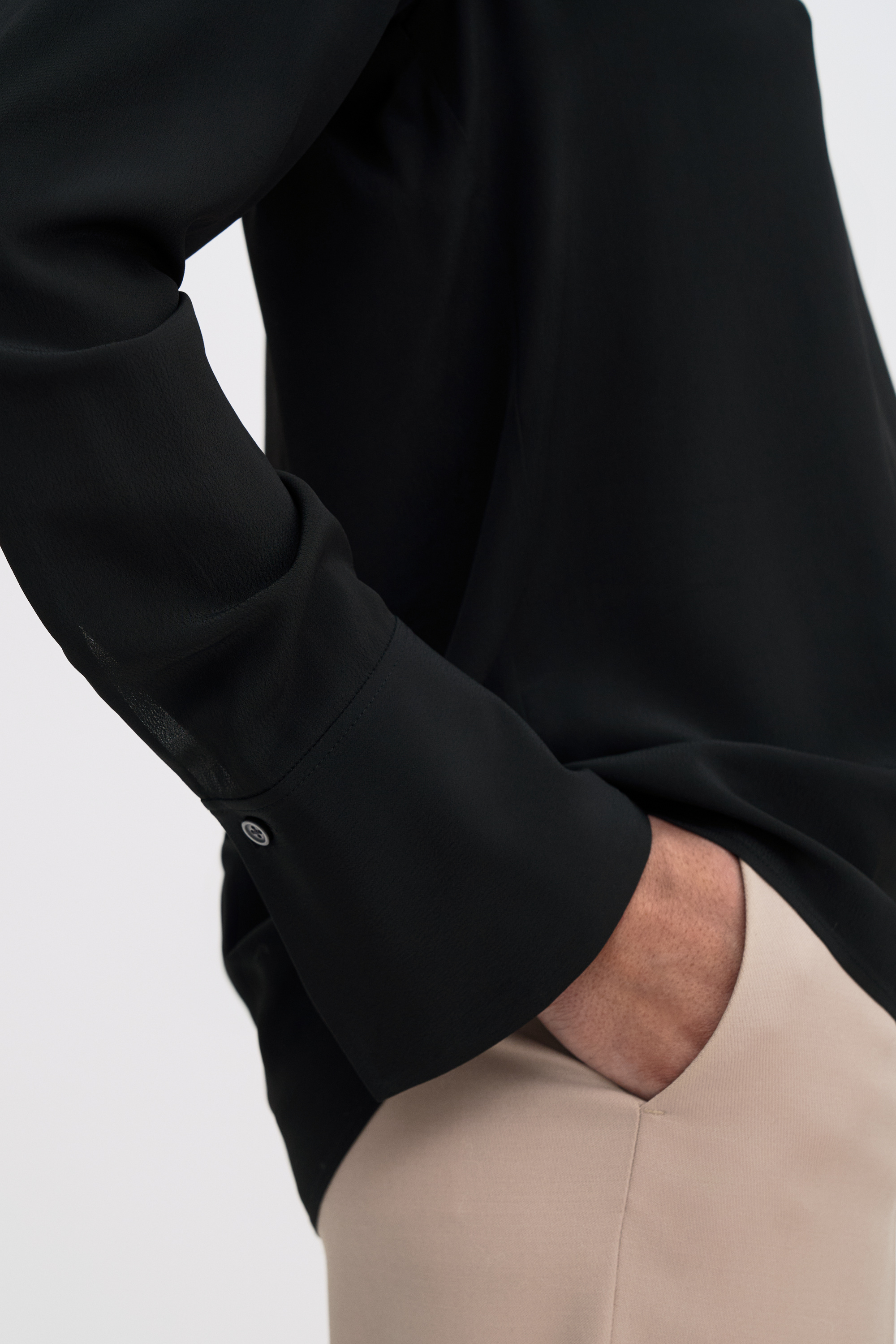 Filippa K Half Placket Blouse In Black