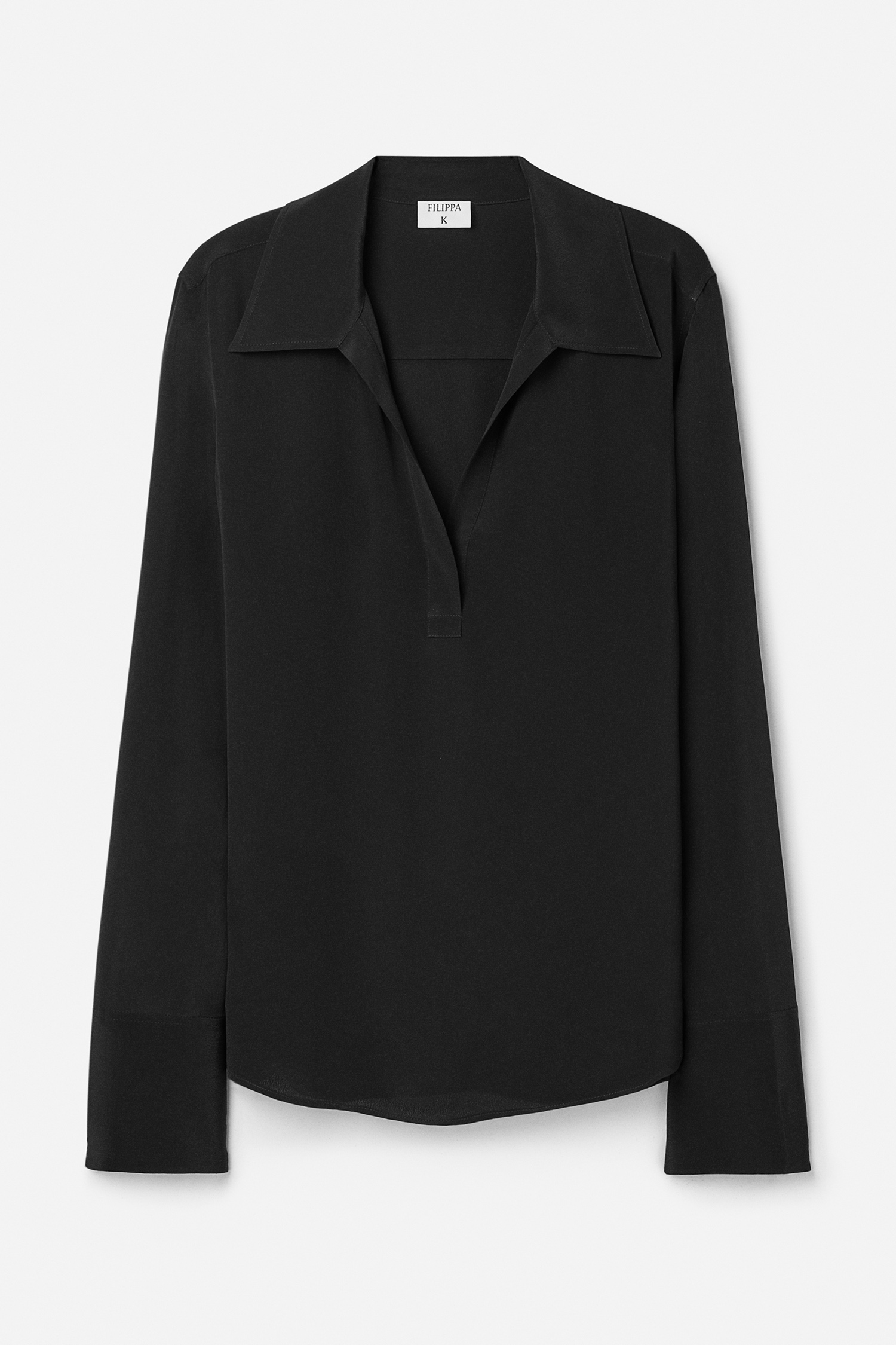 Filippa K Half Placket Blouse In Black