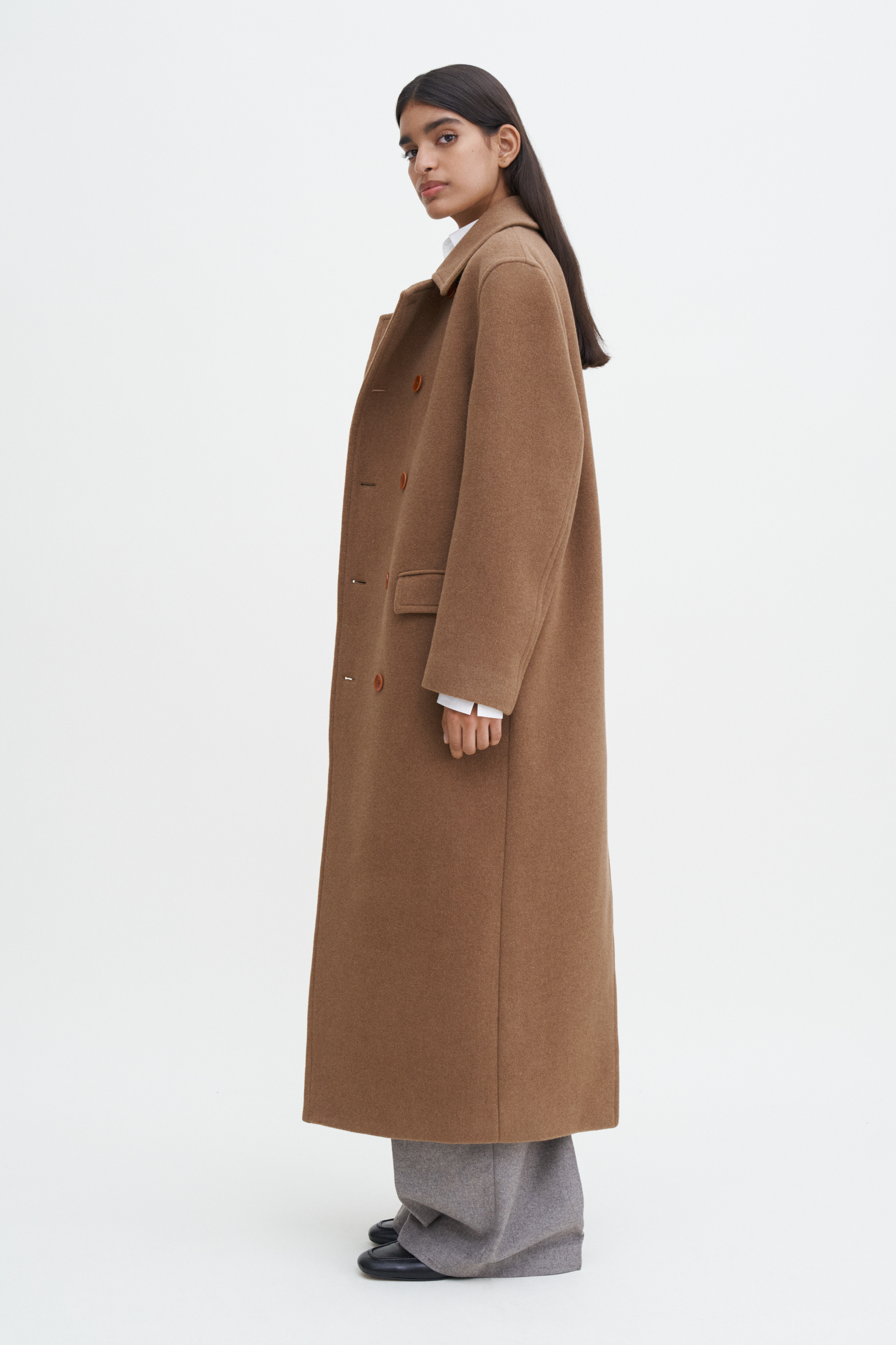 Filippa K Double Breasted Brushed Wool Coat
