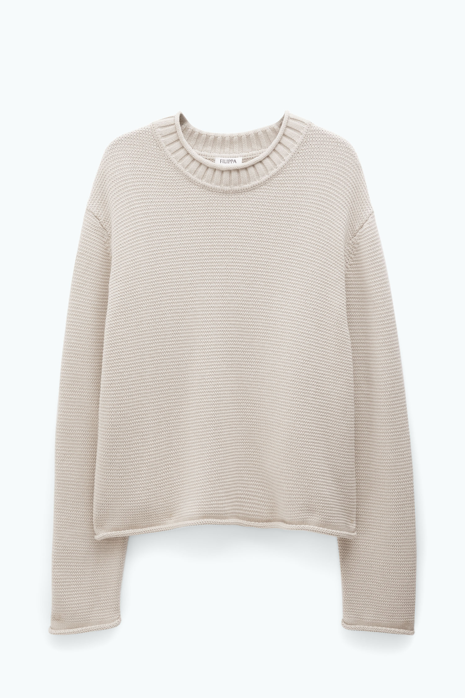 Shop Filippa K Rolled Hem Sweater In Beige