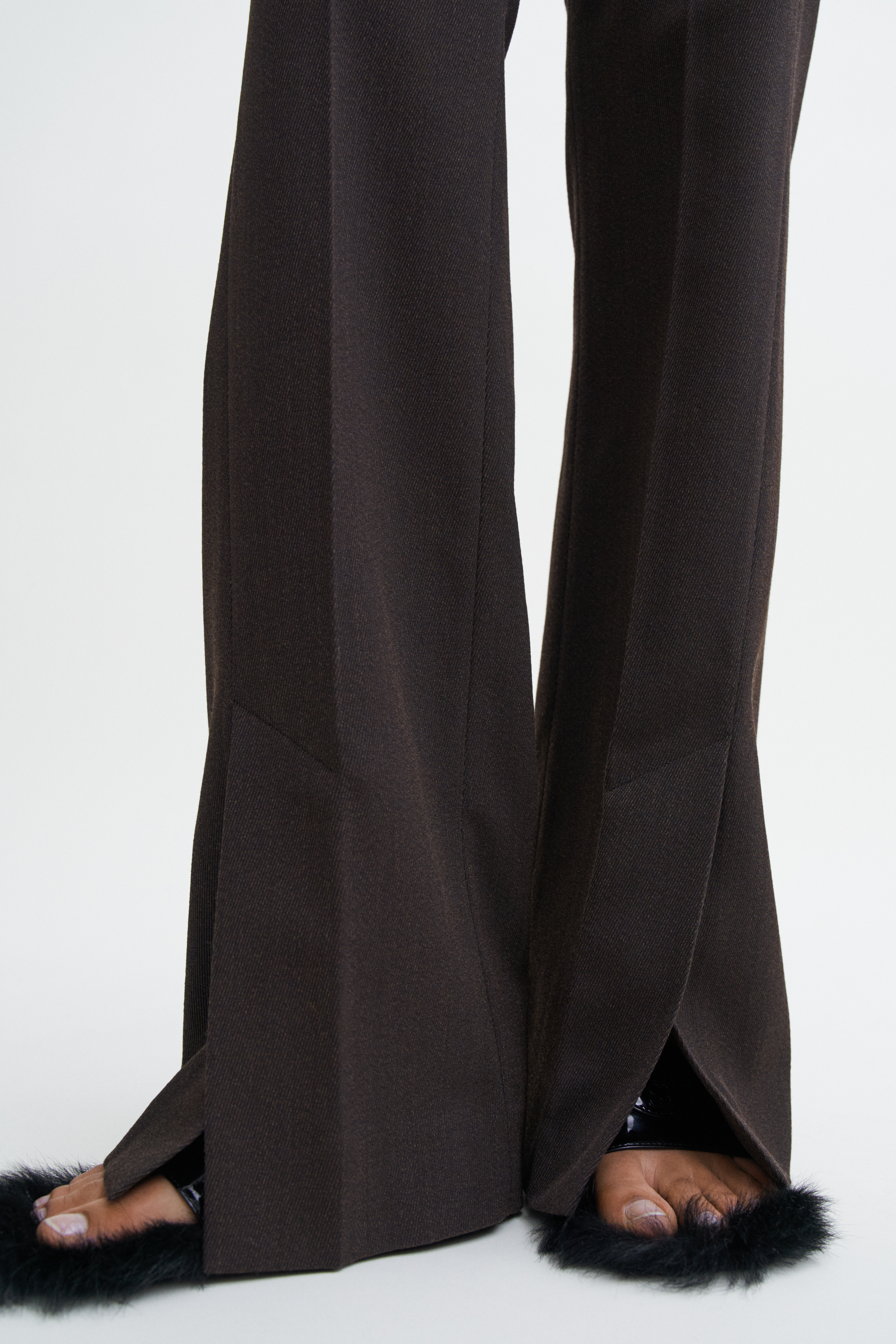 Filippa K Twill Twist Seam Trousers In Brown