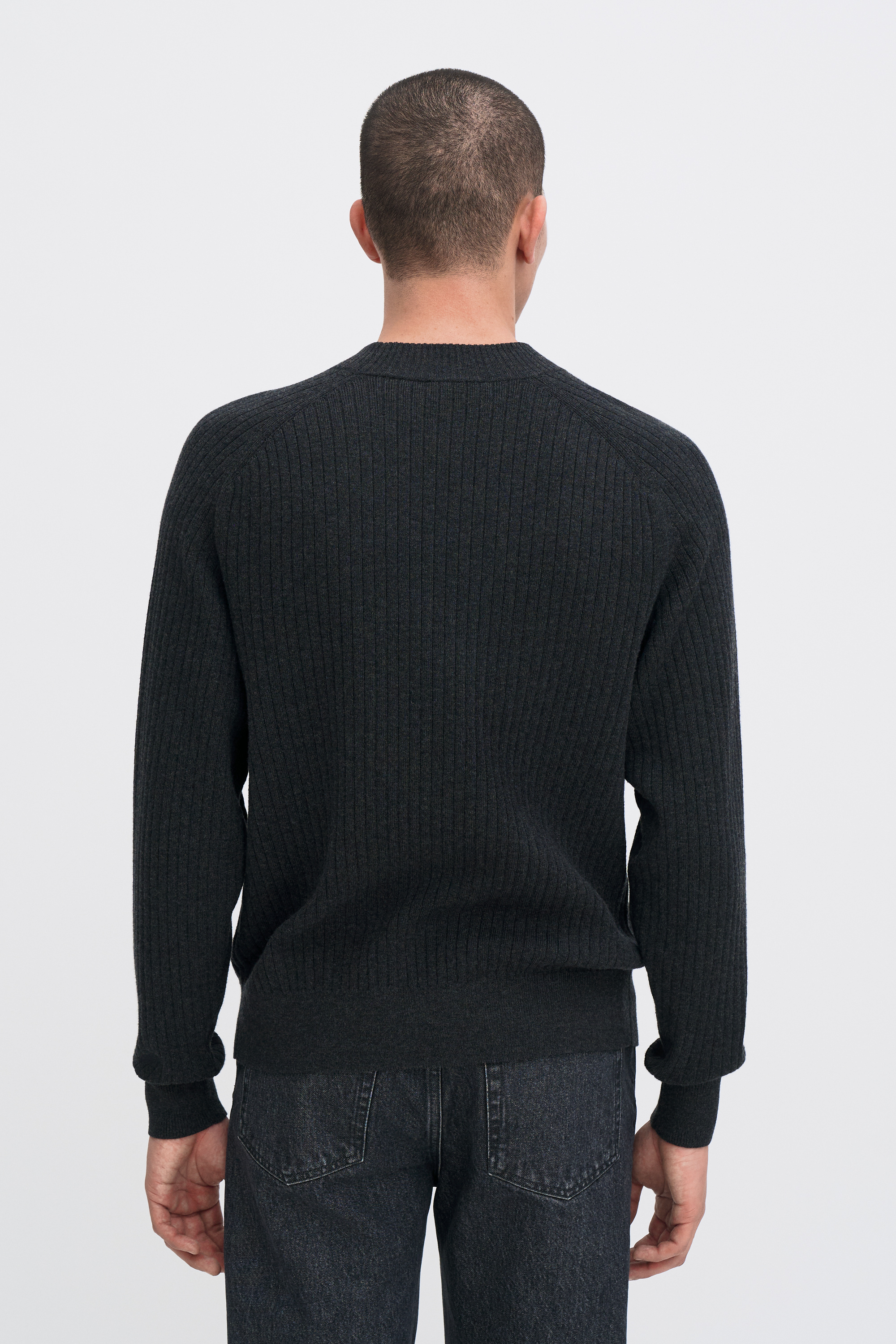 Filippa K Cotton Merino Mock Neck Sweater In Gray