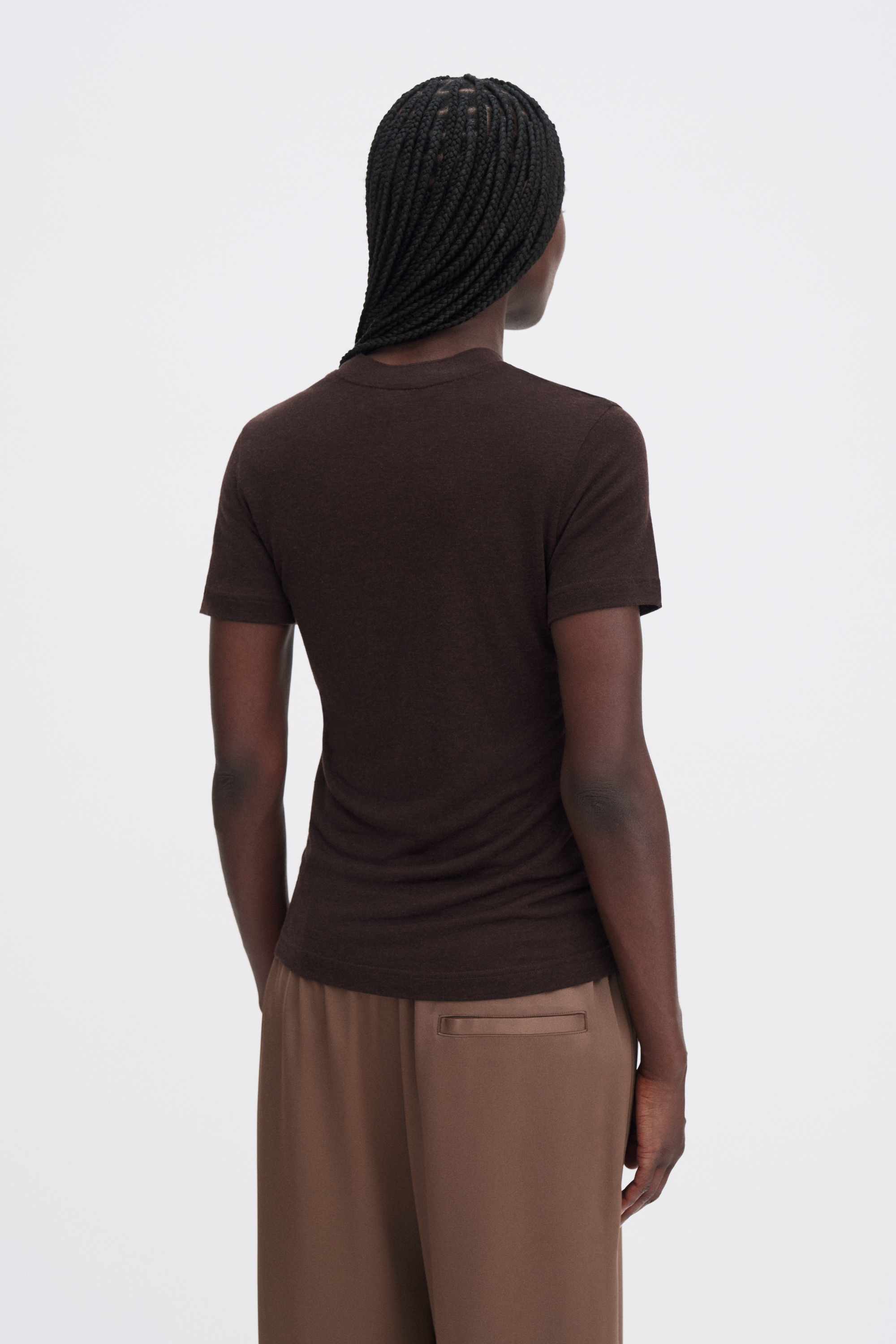 Filippa K Lyocell Cashmere Tee In Brown