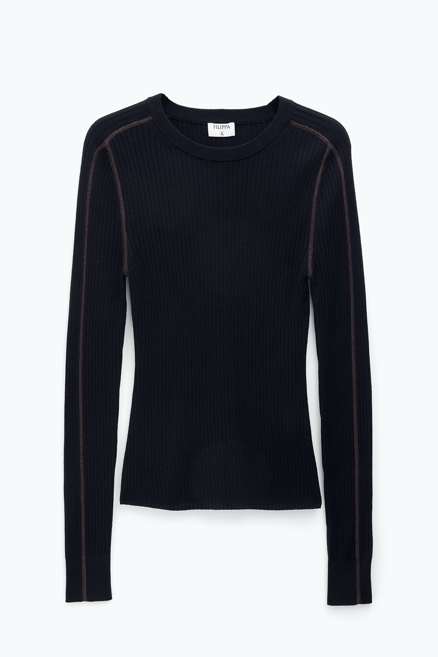 Shop Filippa K Light Rib Sweater In Black