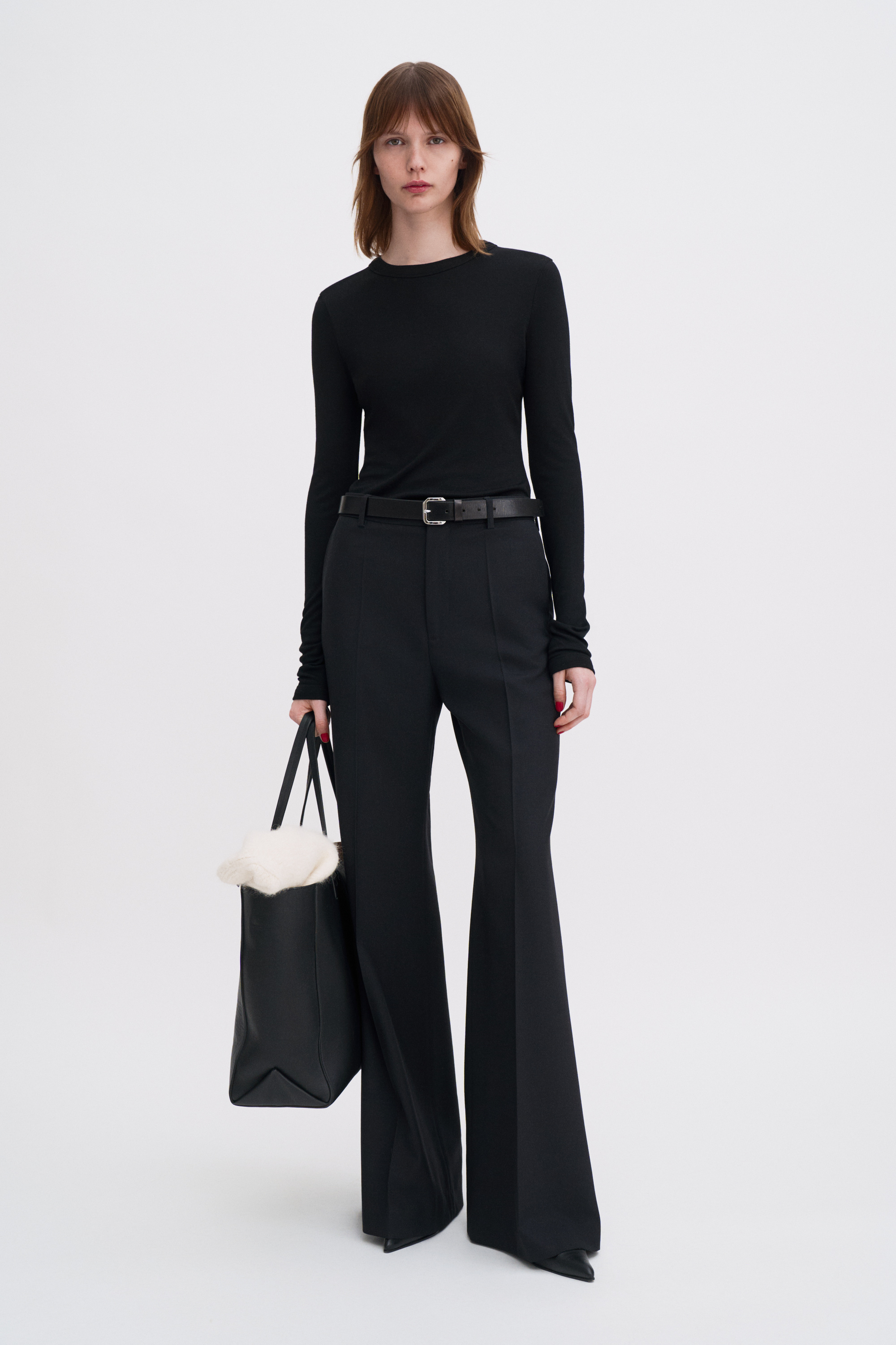 Filippa K Soft Ribbed Jersey Top In Black