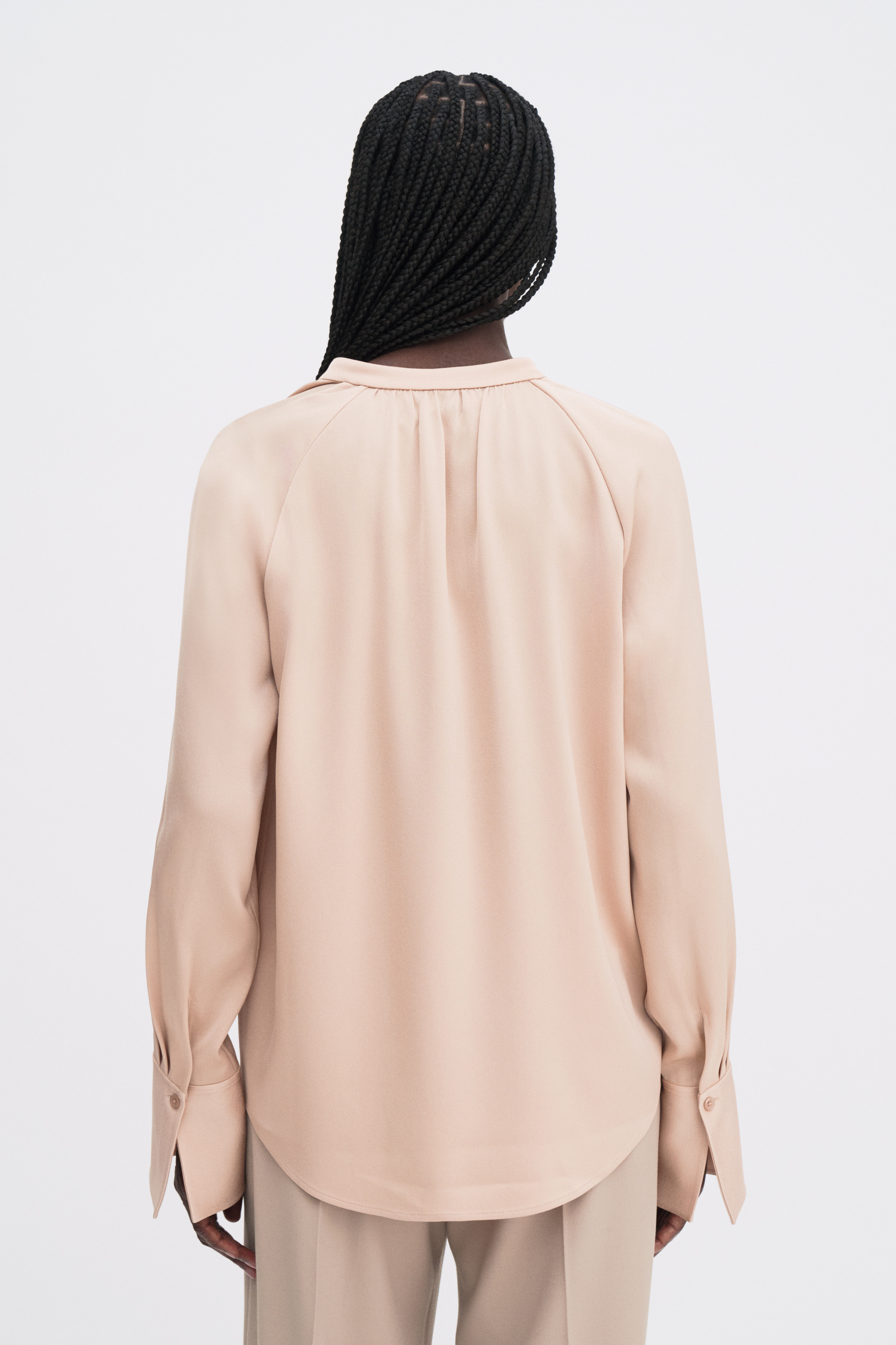 Filippa K Gathered Raglan Blouse In Pink