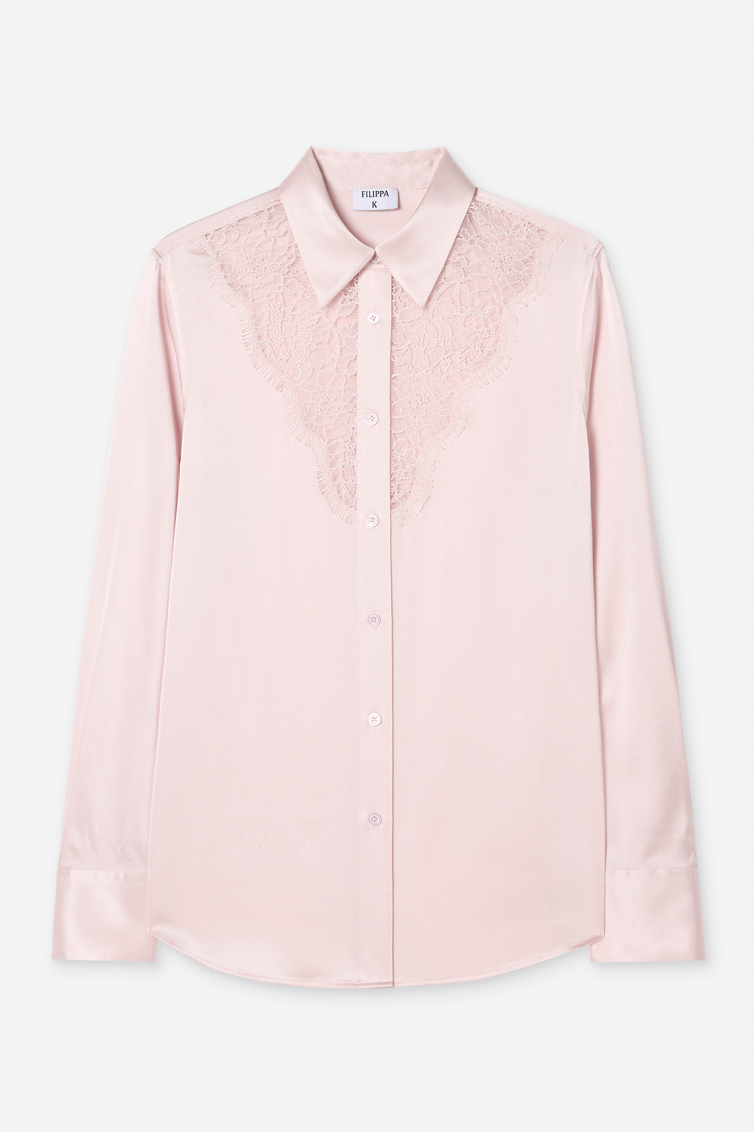 Filippa K V-detail Lace Shirt In Pink
