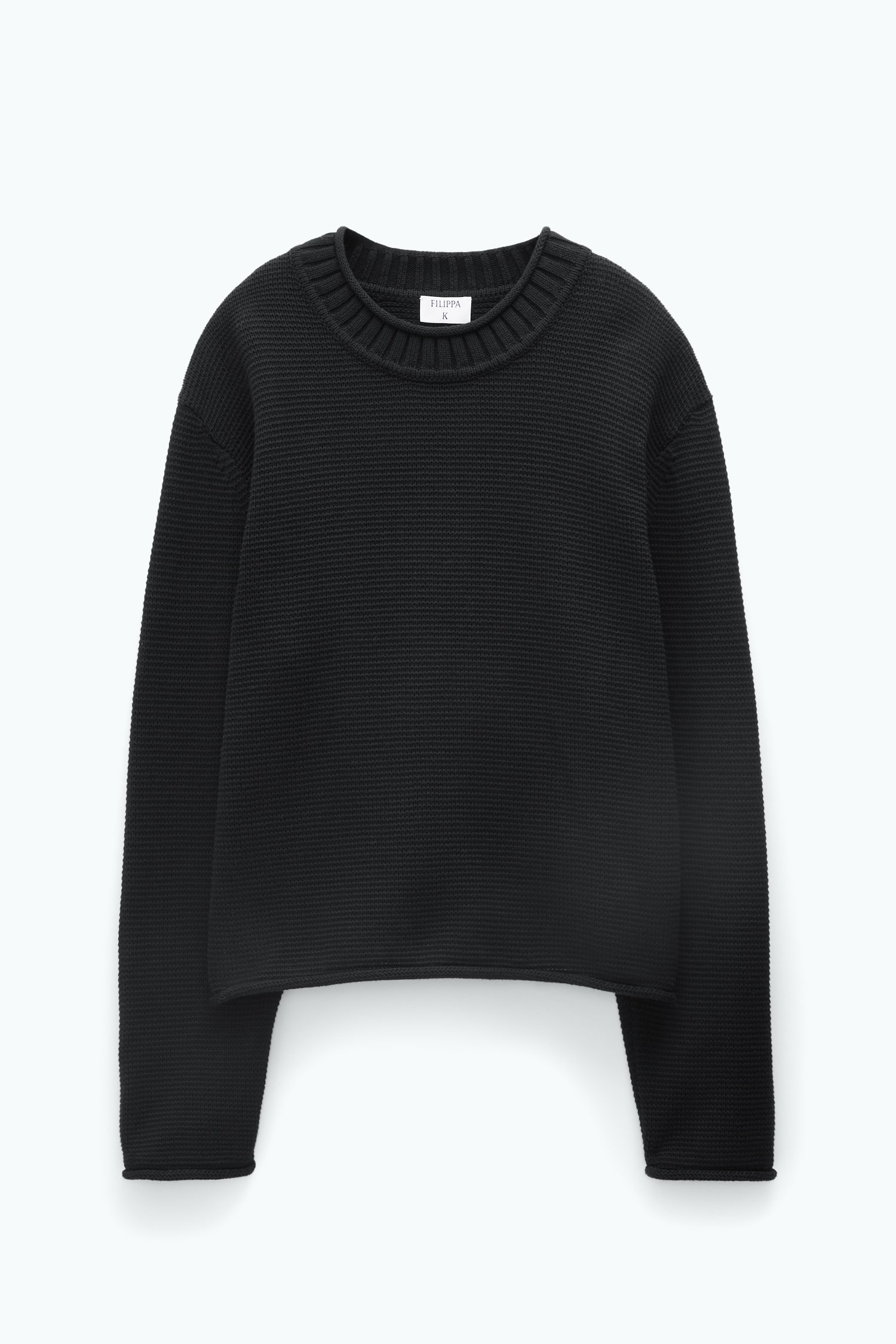 Shop Filippa K Rolled Hem Sweater In Black