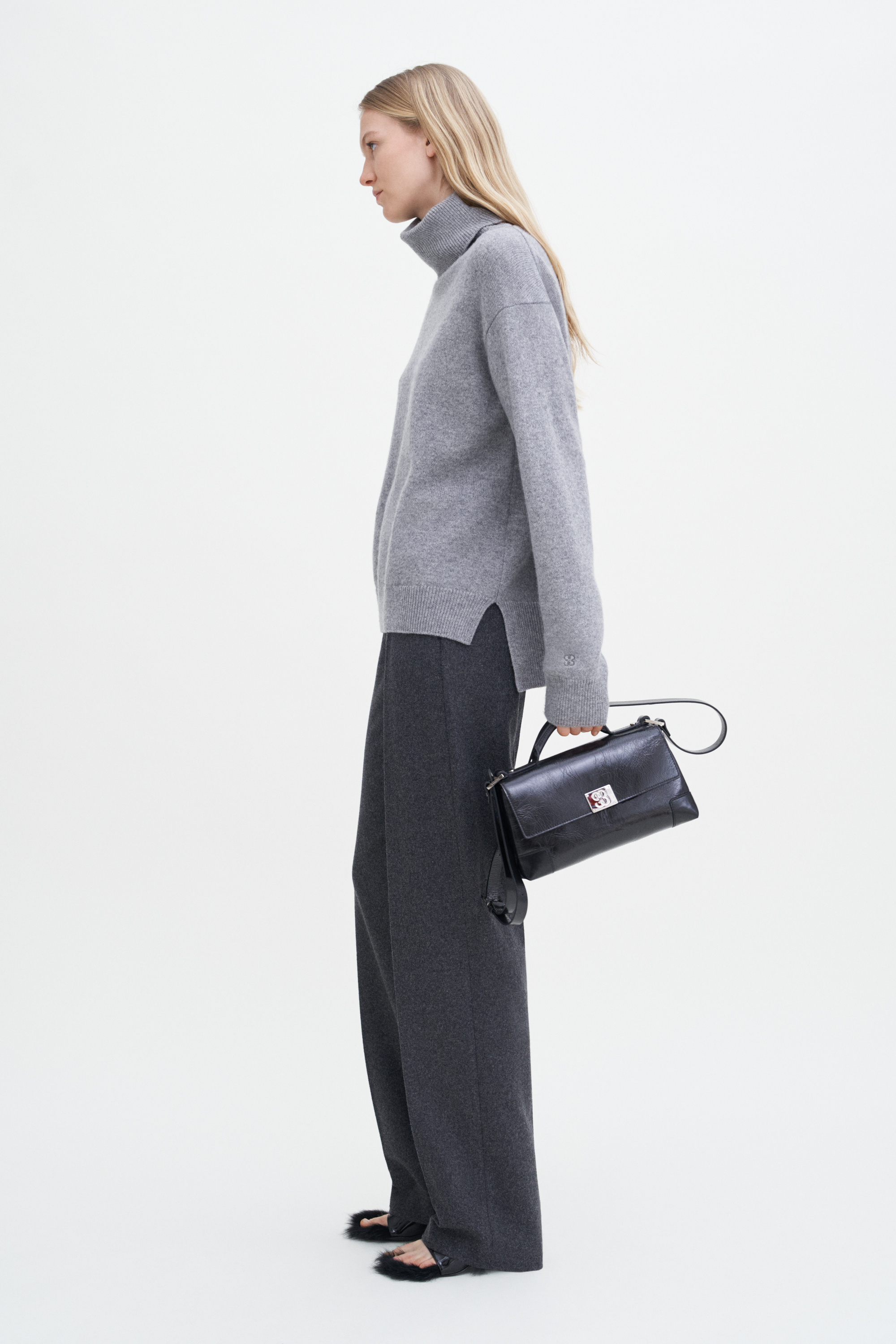 Shop Filippa K Relaxed Turtleneck Sweater In Grey