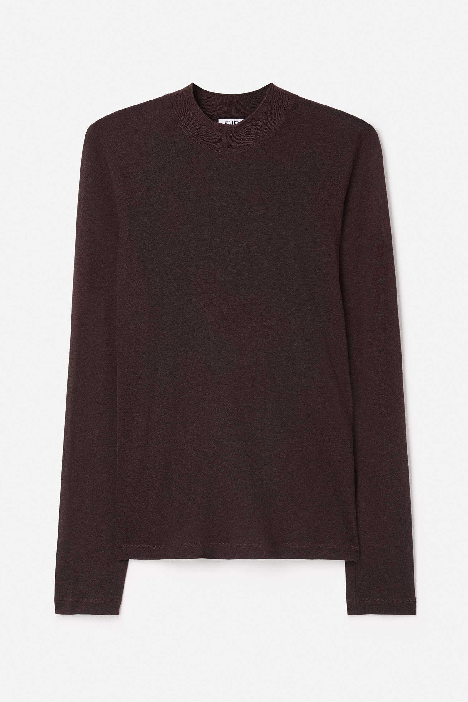 Filippa K Lyocell Cashmere Mock Neck Top In Brown