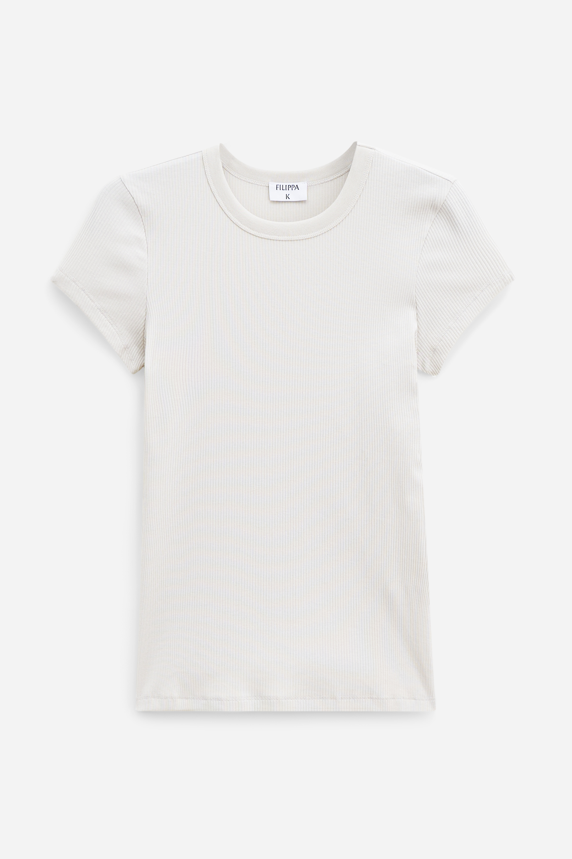 Shop Filippa K Fine Rib Tee In Beige