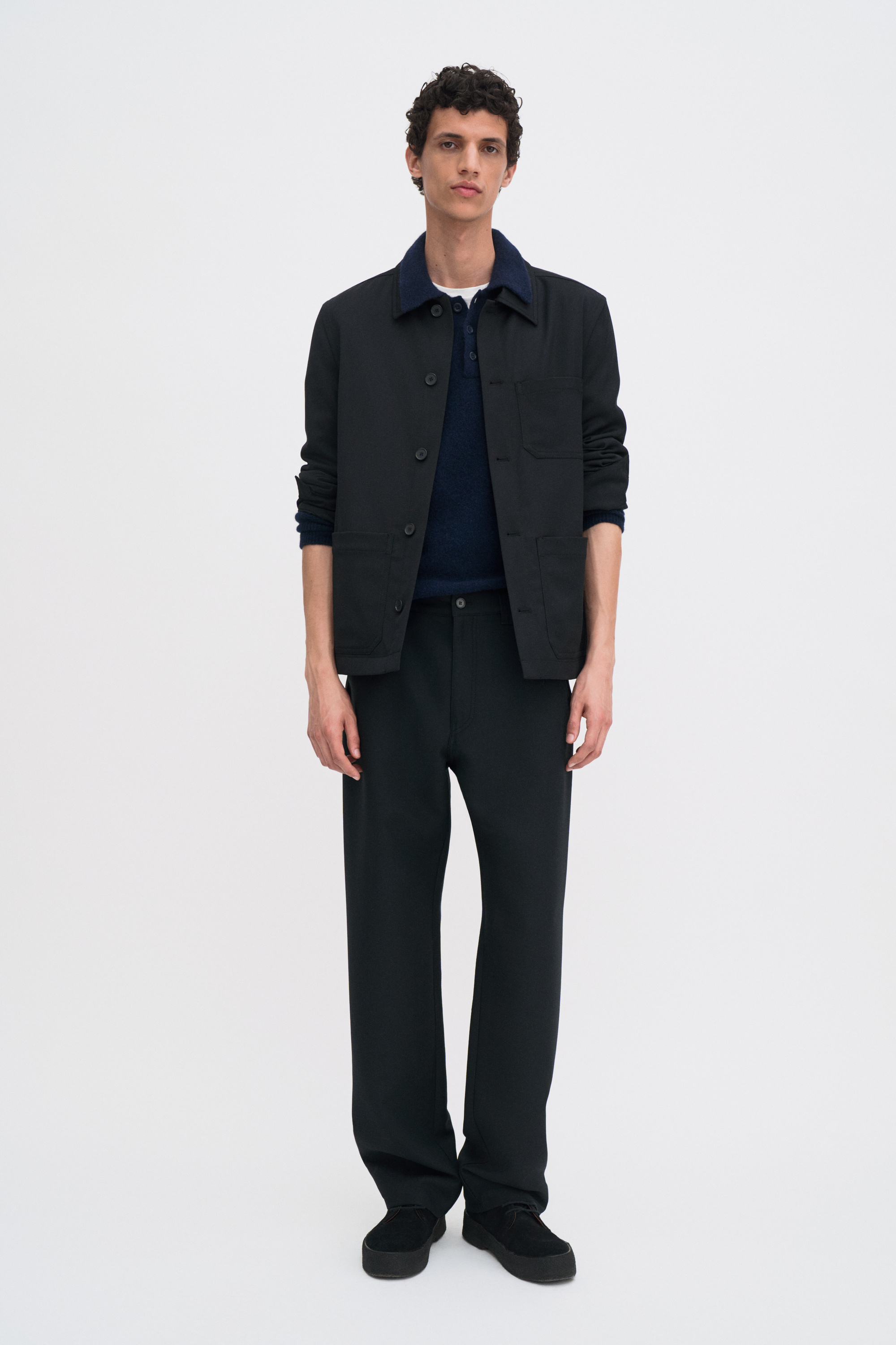 Filippa K Yak Wool Polo Sweater In Blue