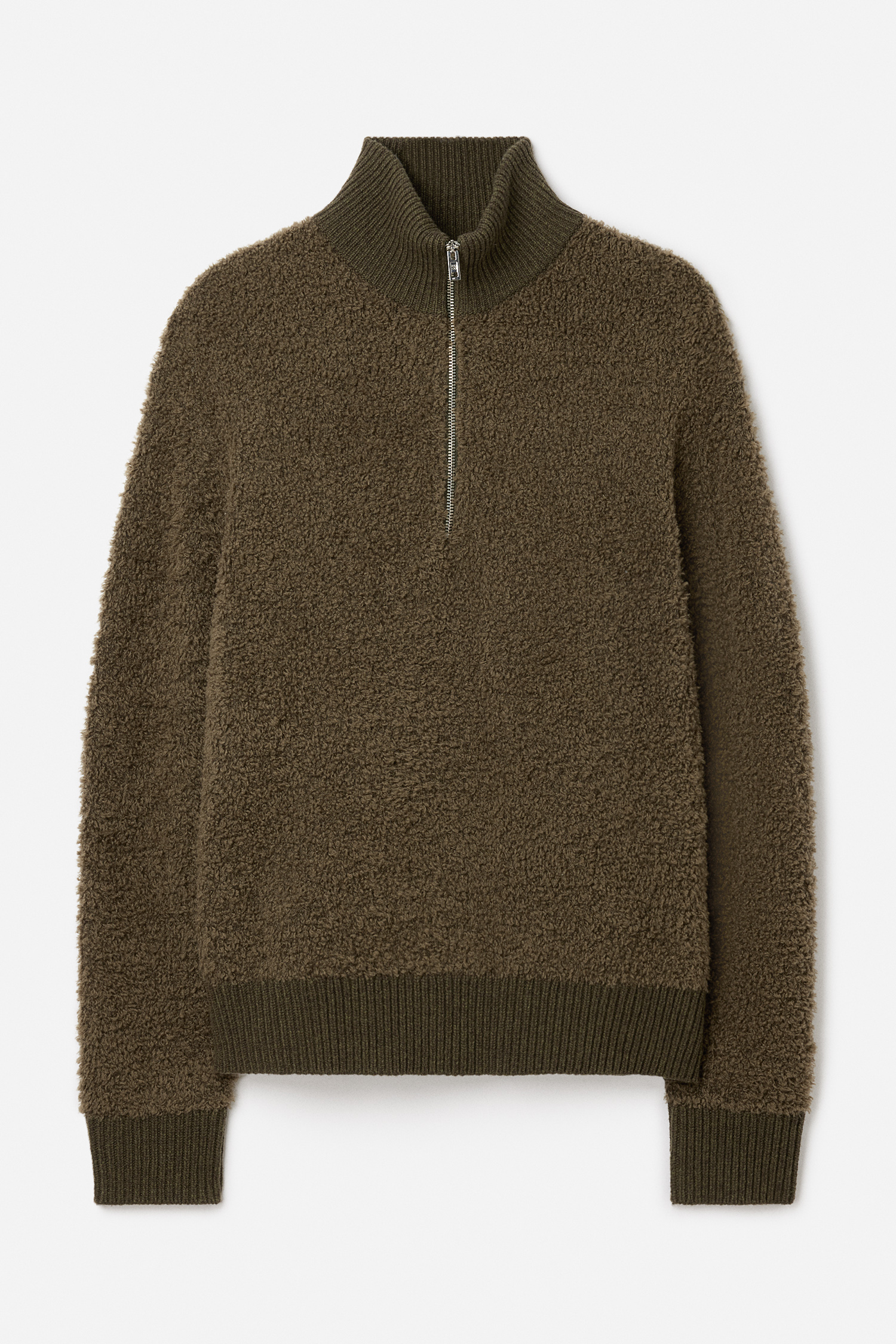 Filippa K Fluffy Half Zip Sweater In Brown