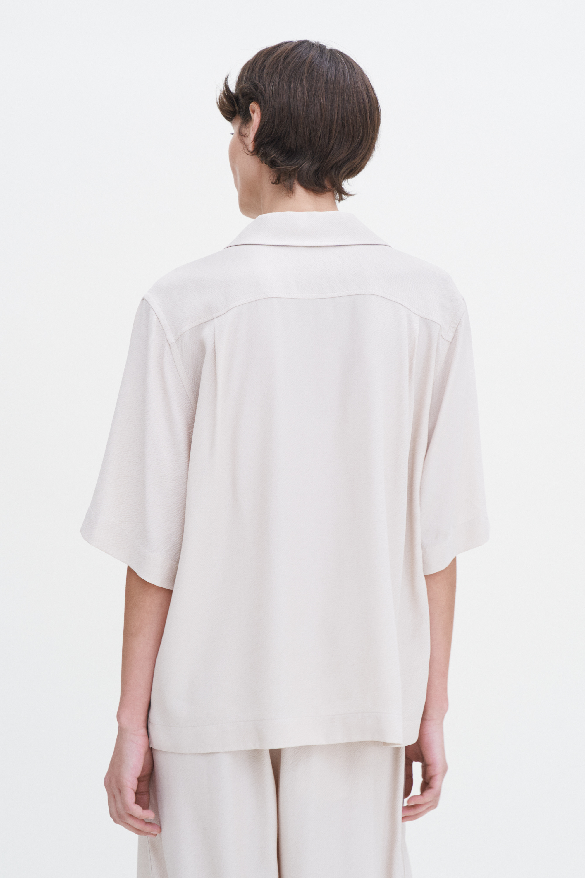 Filippa K Draped Twill Shirt In Beige