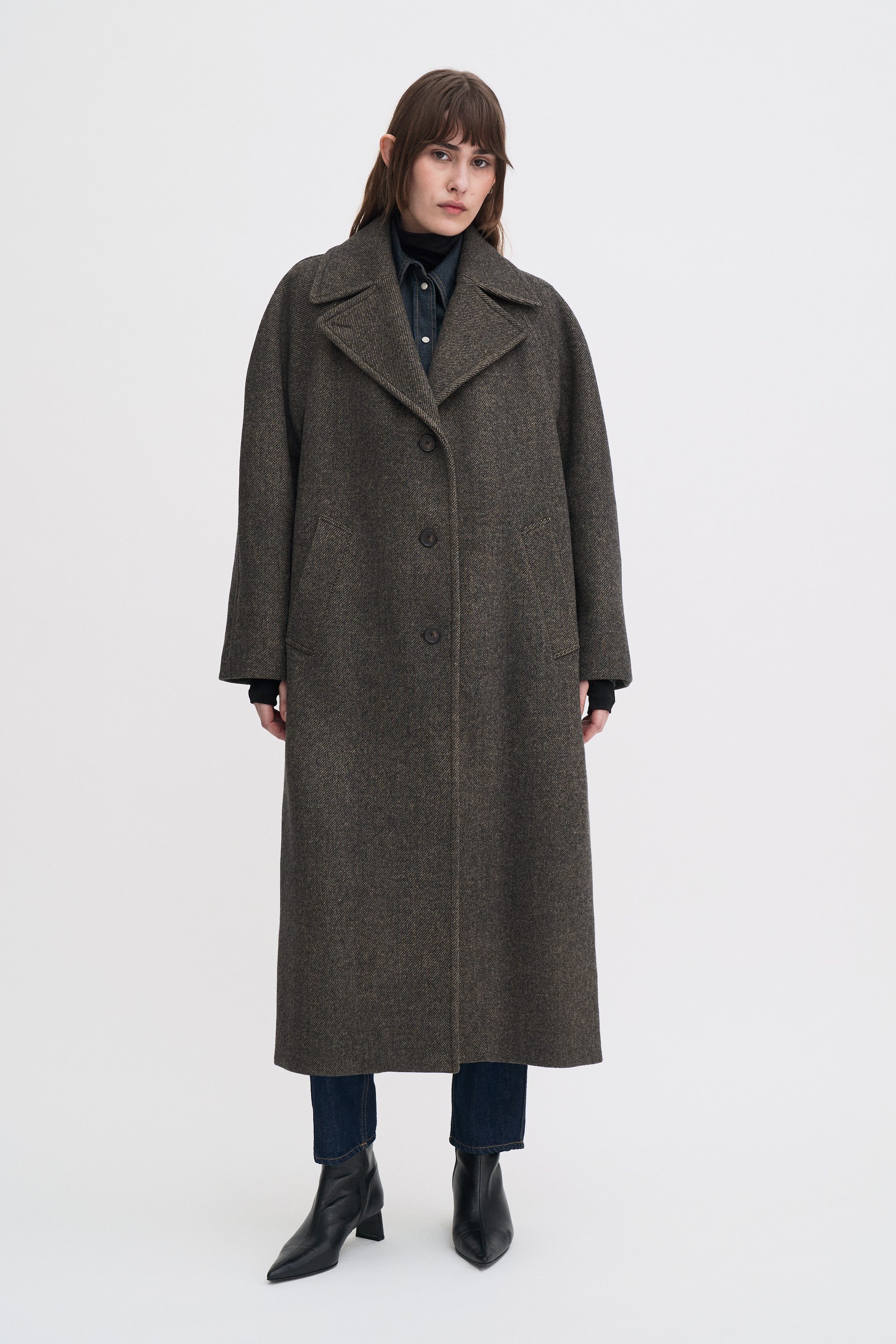 Filippa K Vanessa Vented Coat Coats Grey In Brown