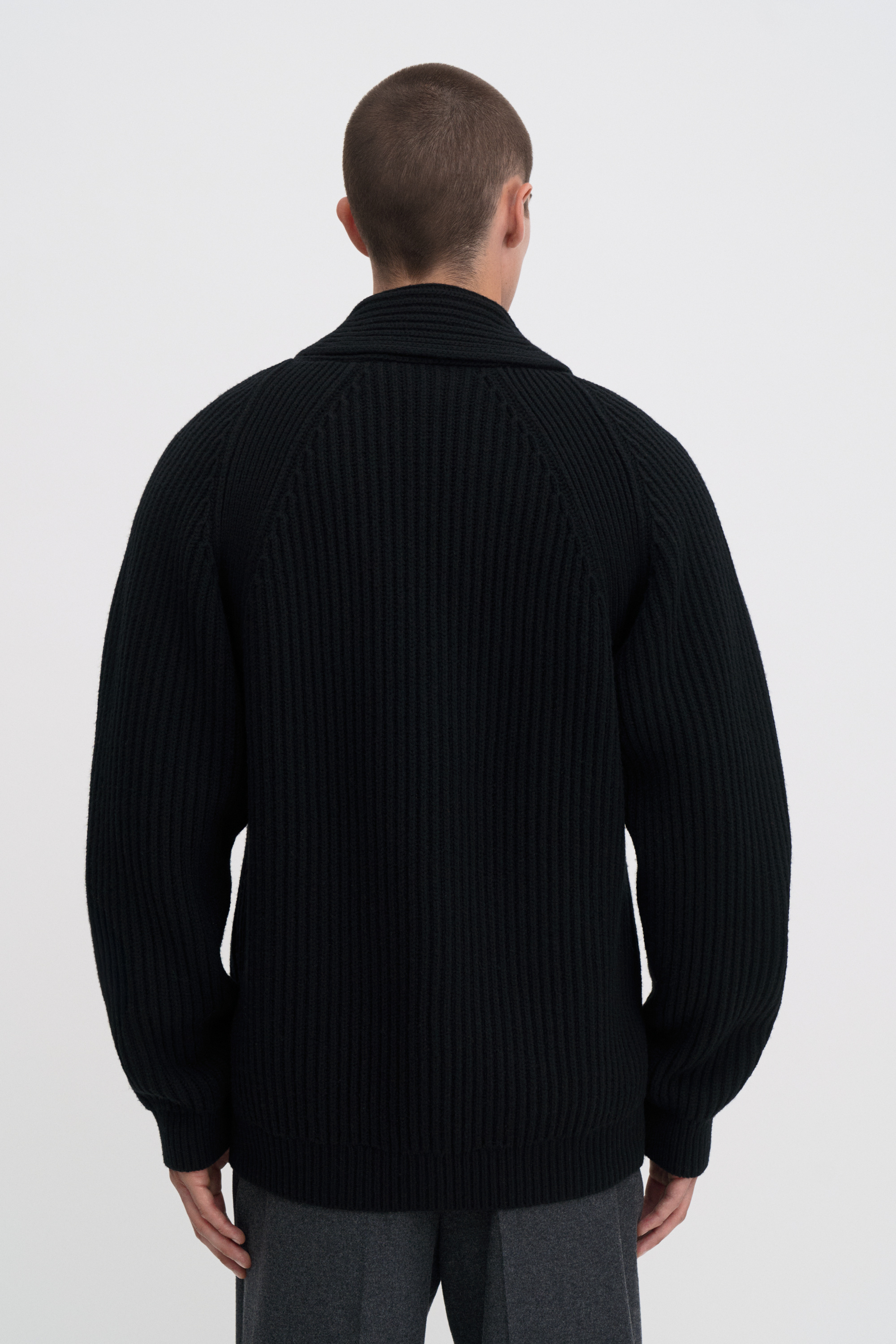 Filippa K Shawl Collar Wool Cardigan In Black