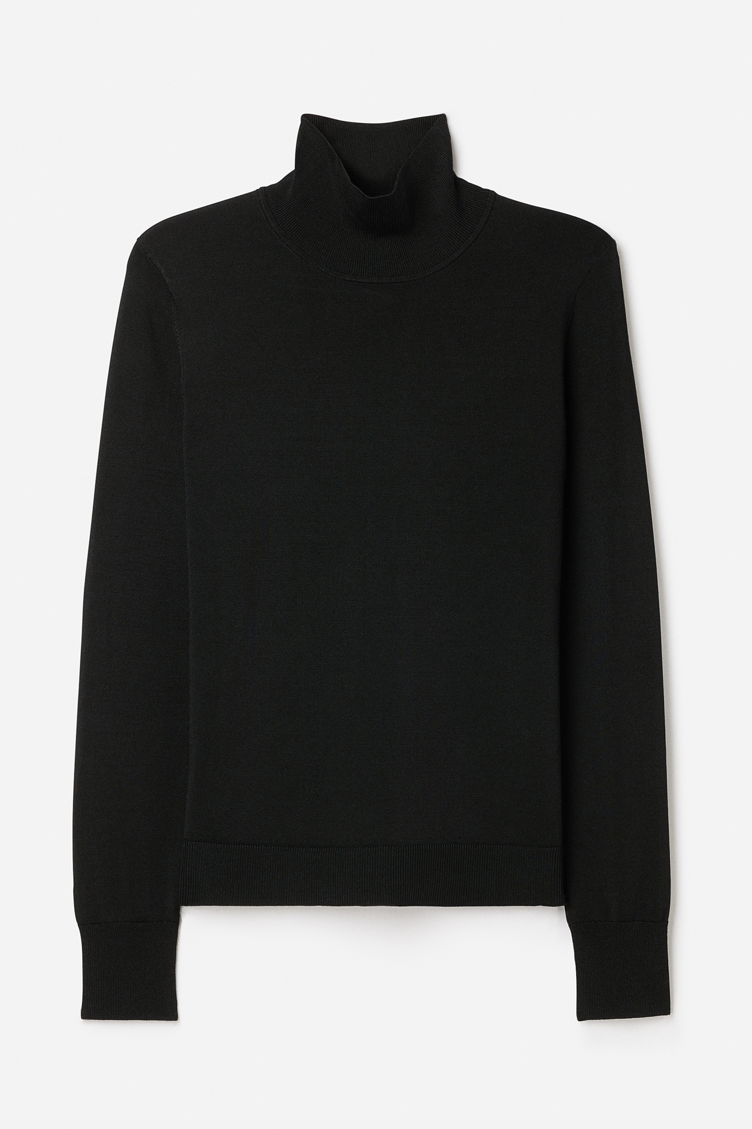 Filippa K Glossy Knit Turtleneck Sweater In Black