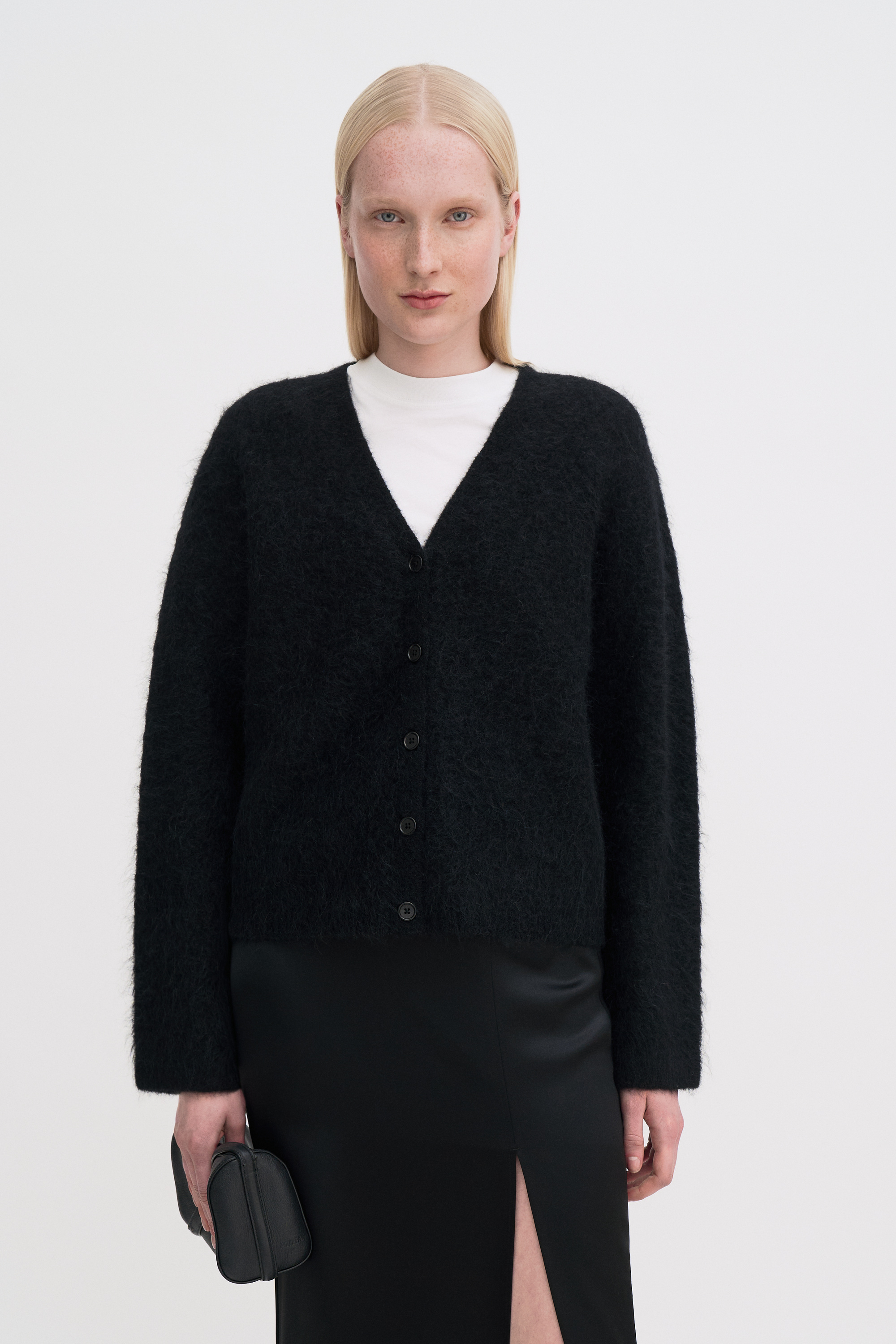 Filippa K Fluffy Cardigan In Blue