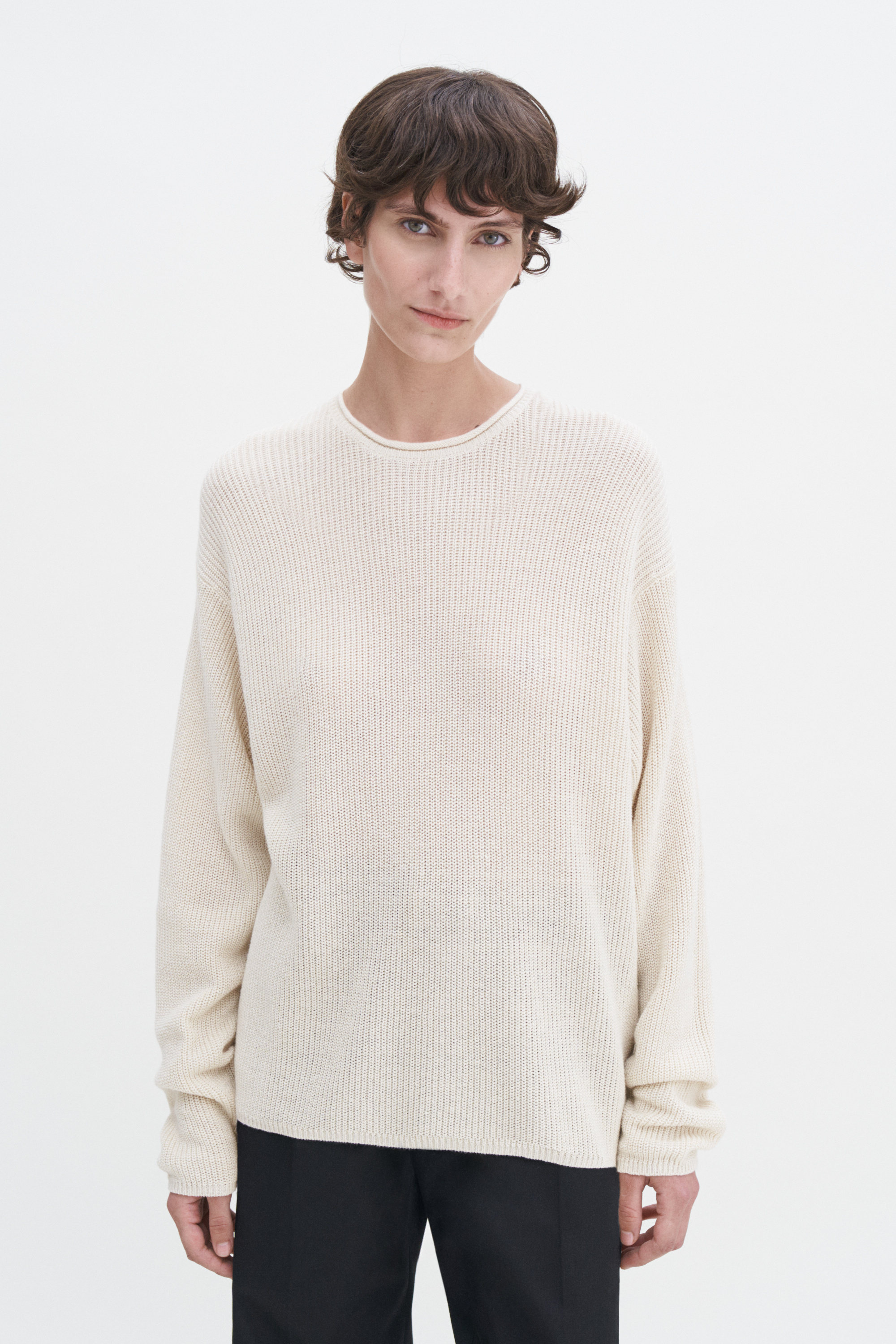 Filippa K Relaxed Linen Sweater In White