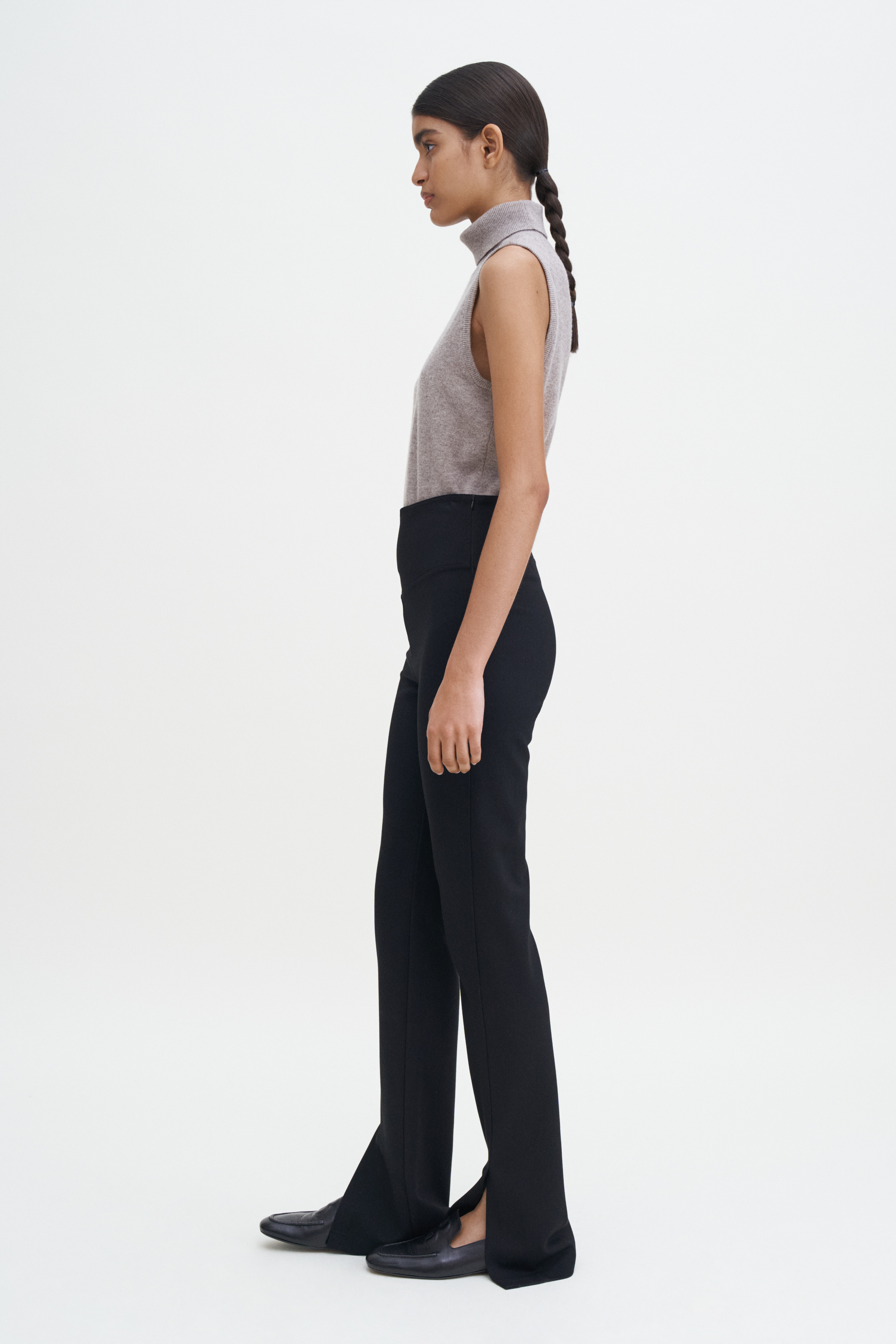 Filippa K Split Hem Jersey Trousers In Black