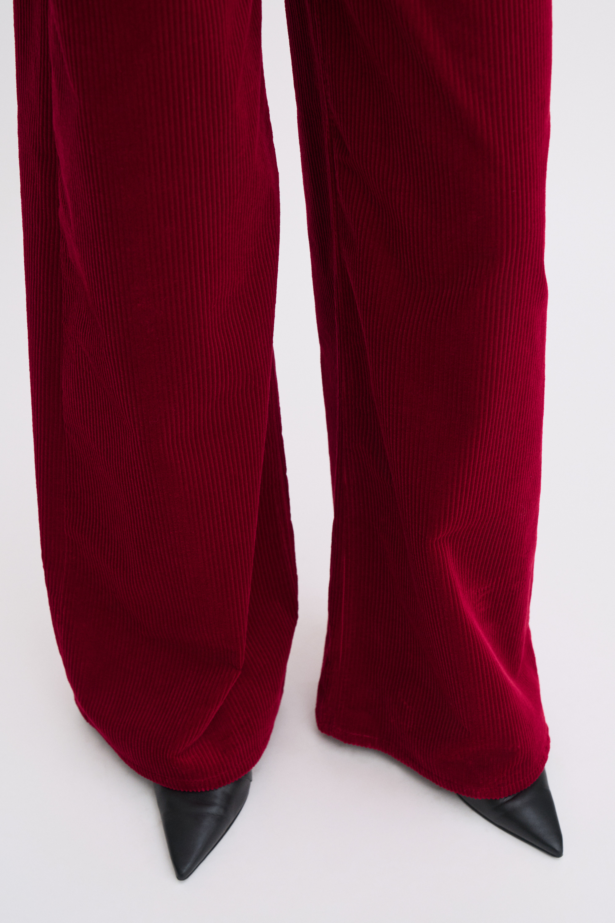 Filippa K Wide Leg Corduroy Trousers In Red