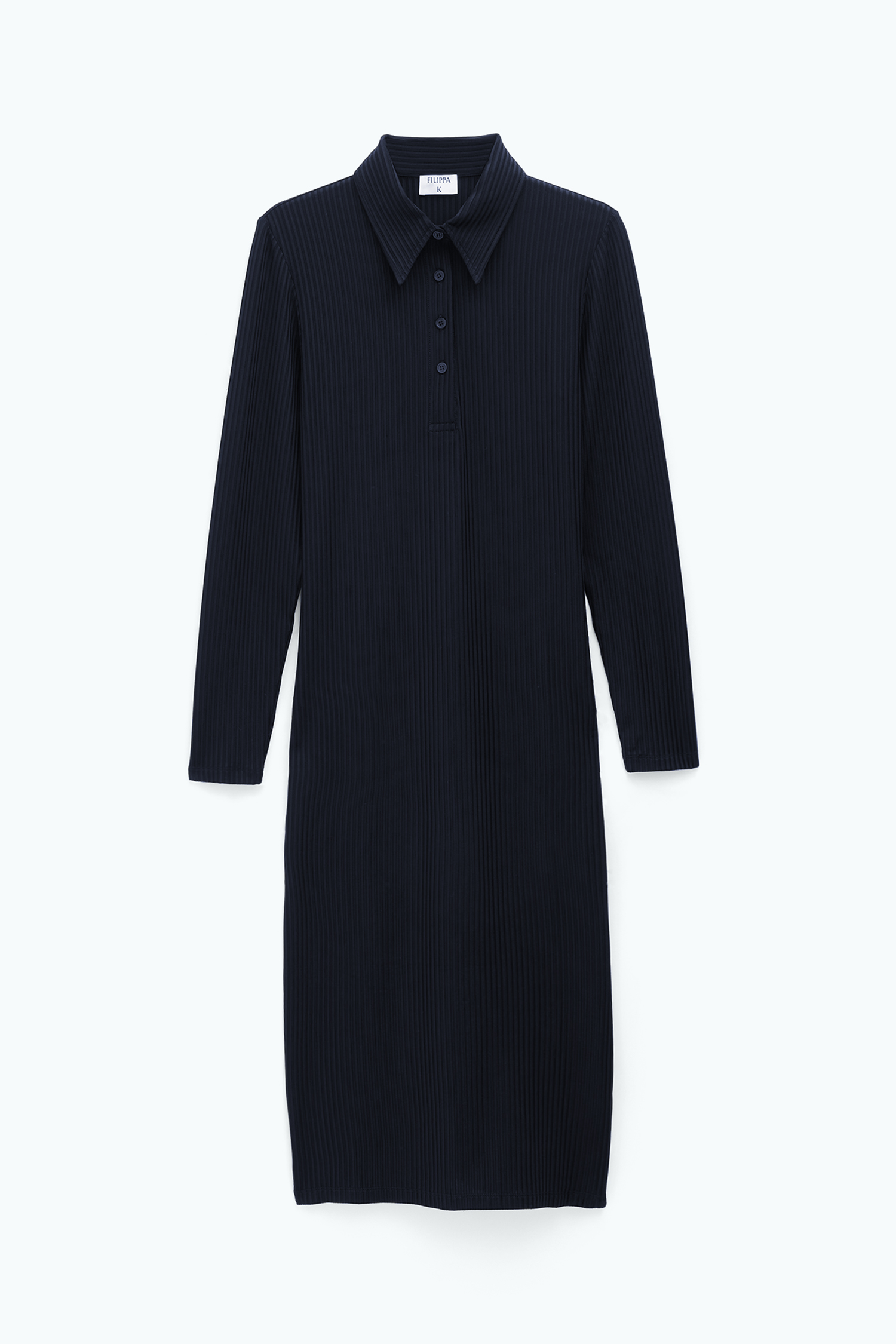 Filippa K Jersey Rib Polo Dress In Black