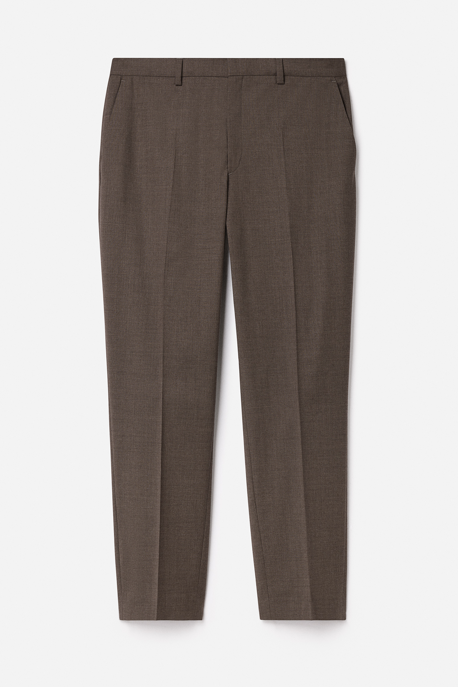 Filippa K Emma Cropped Cool Wool Trousers In Brown