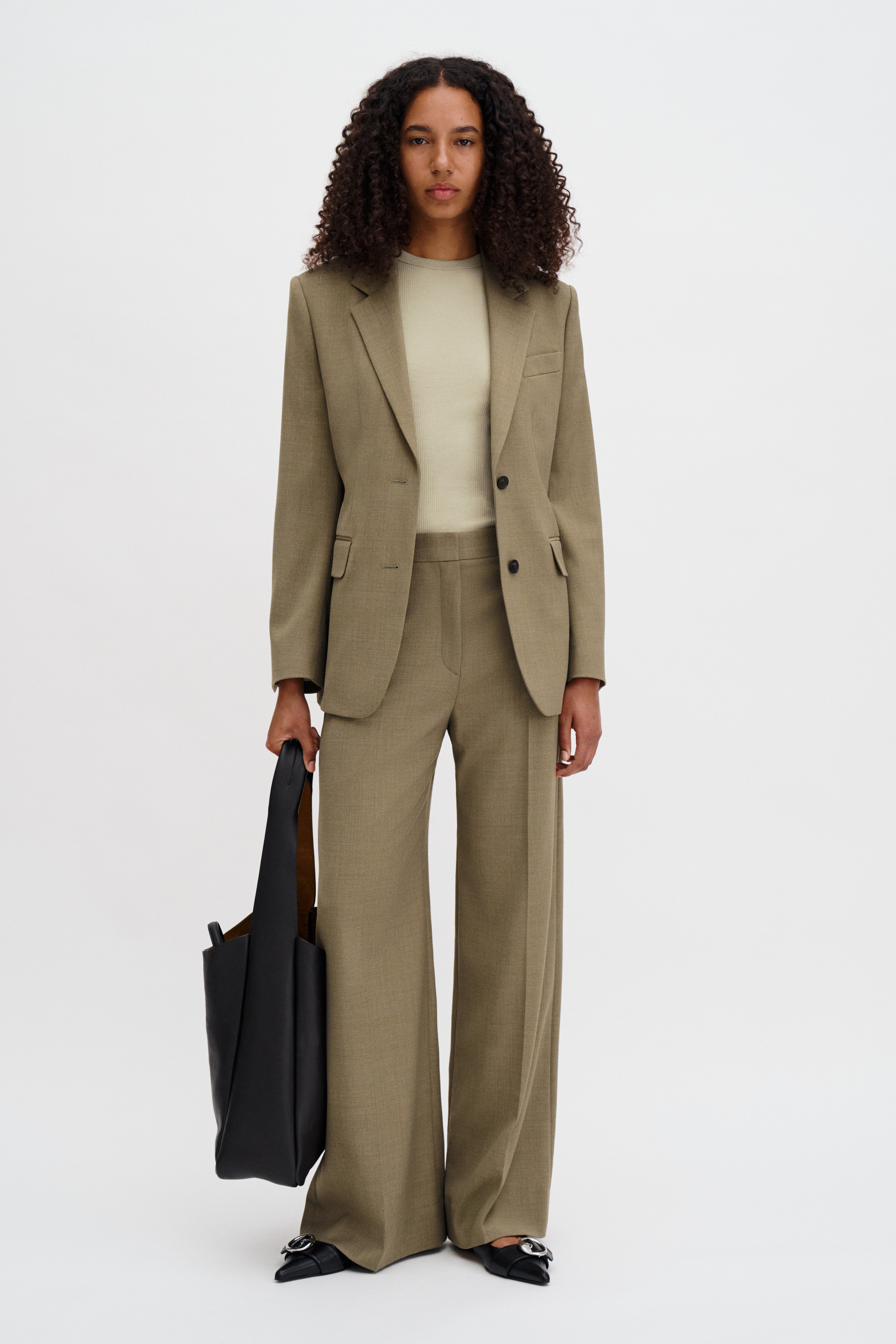 Filippa K Fine Rib Tee In Green