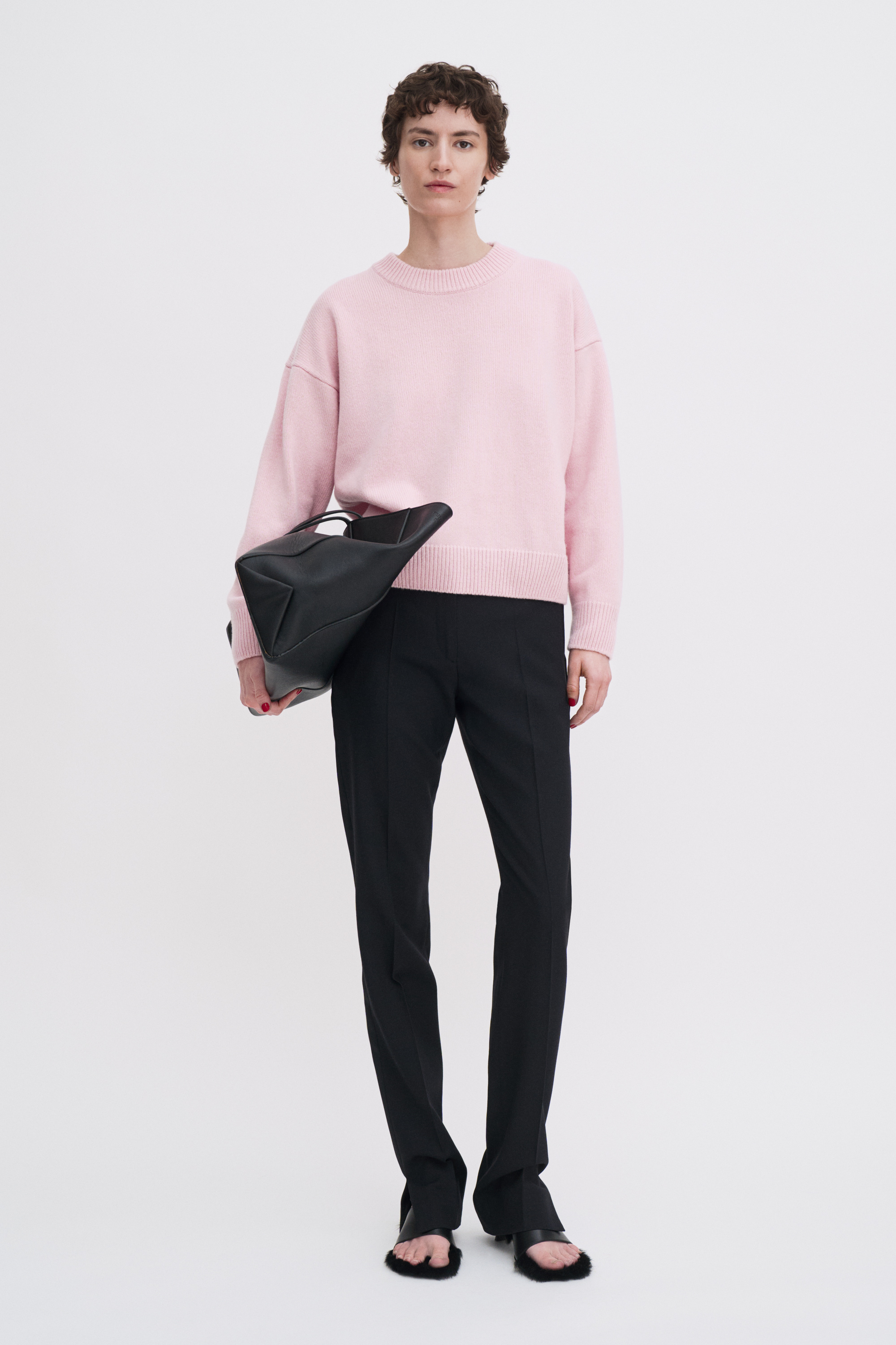 Filippa K Wool Cashmere Crewneck Sweater In Pink