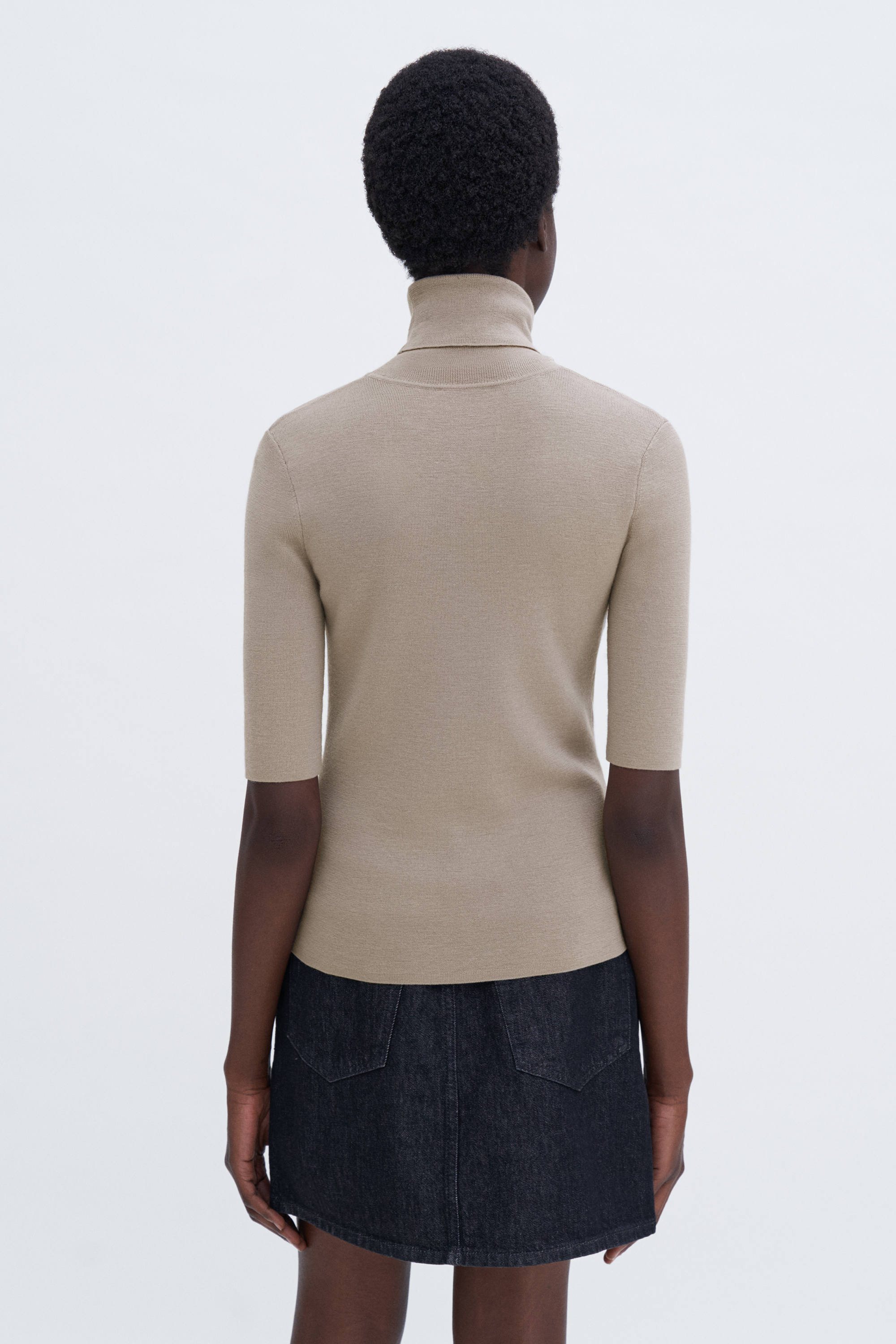Shop Filippa K Merino Elbow Sleeve Top In Grey