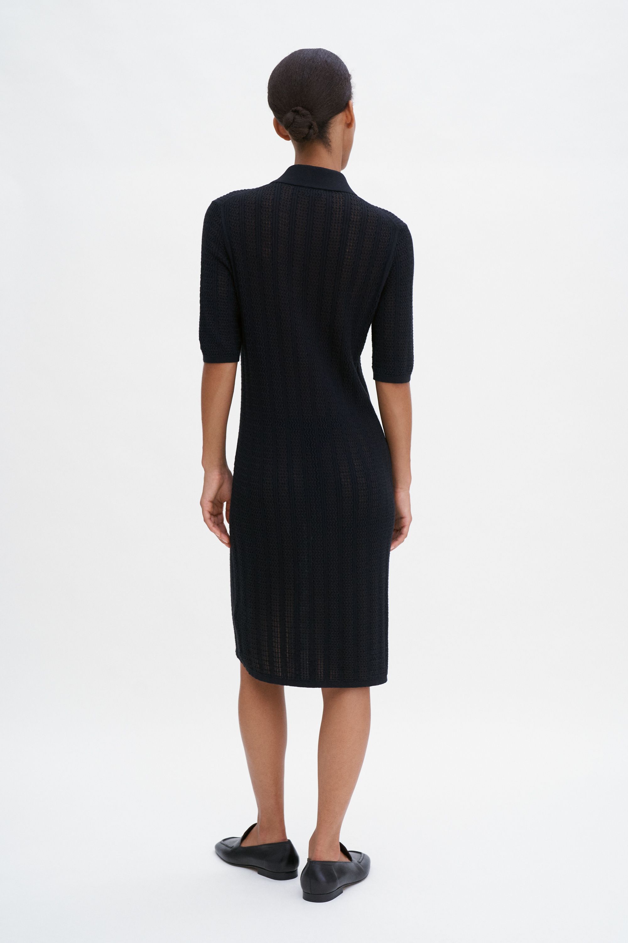 Filippa K Lace Knit Dress In Black