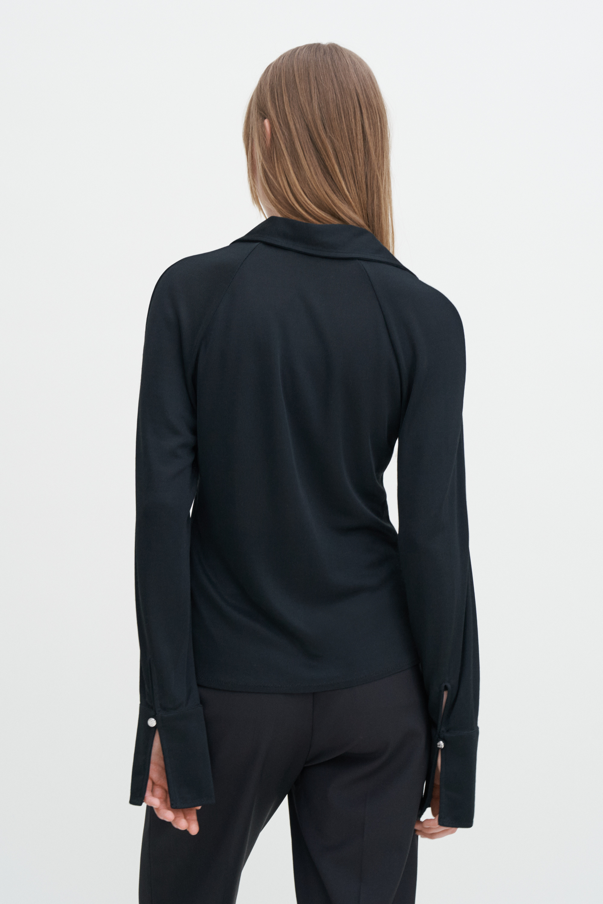 Filippa K Glossy Jersey Shirt In Black