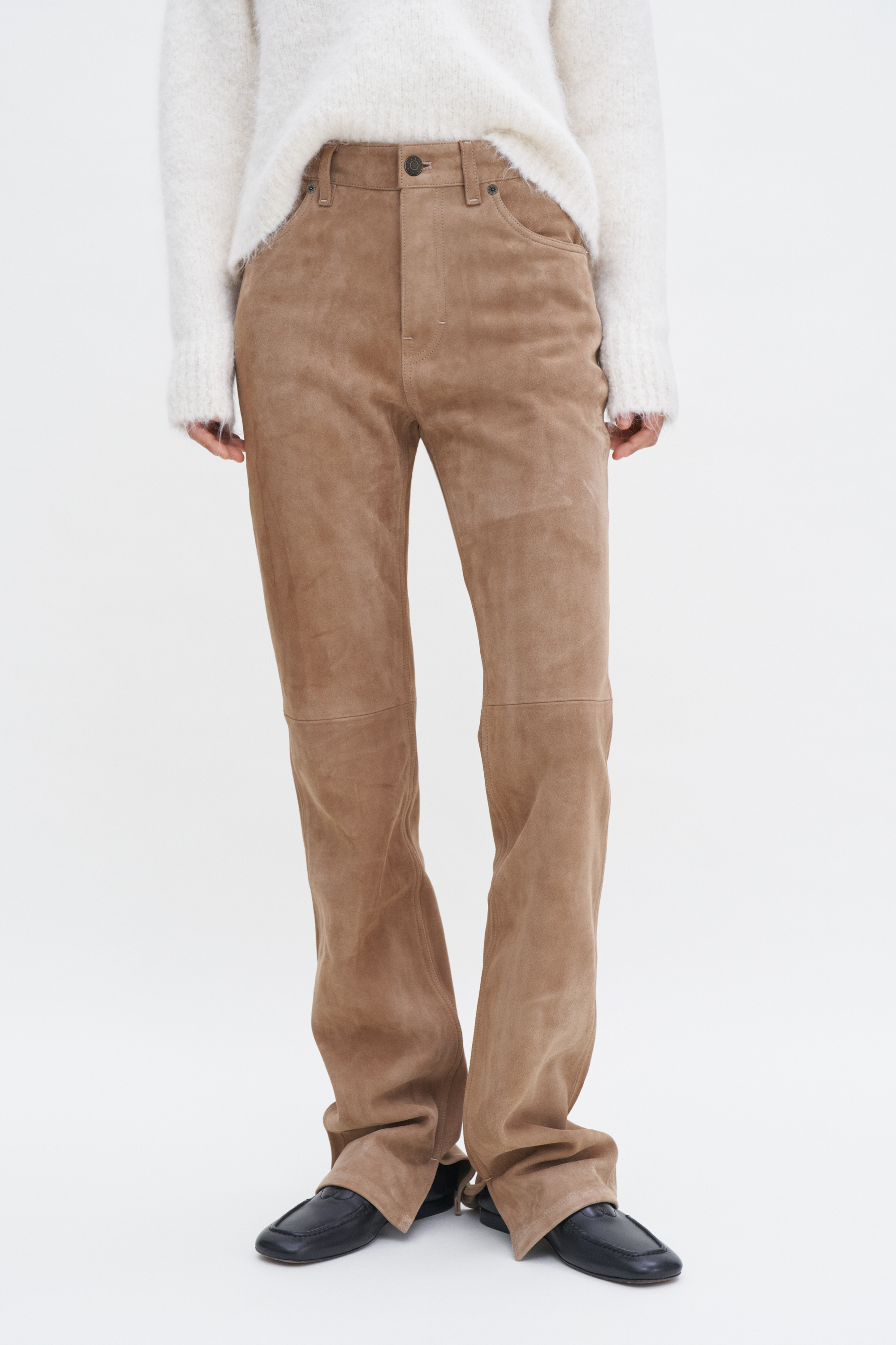 Filippa K Suede Five Pocket Trousers In Brown