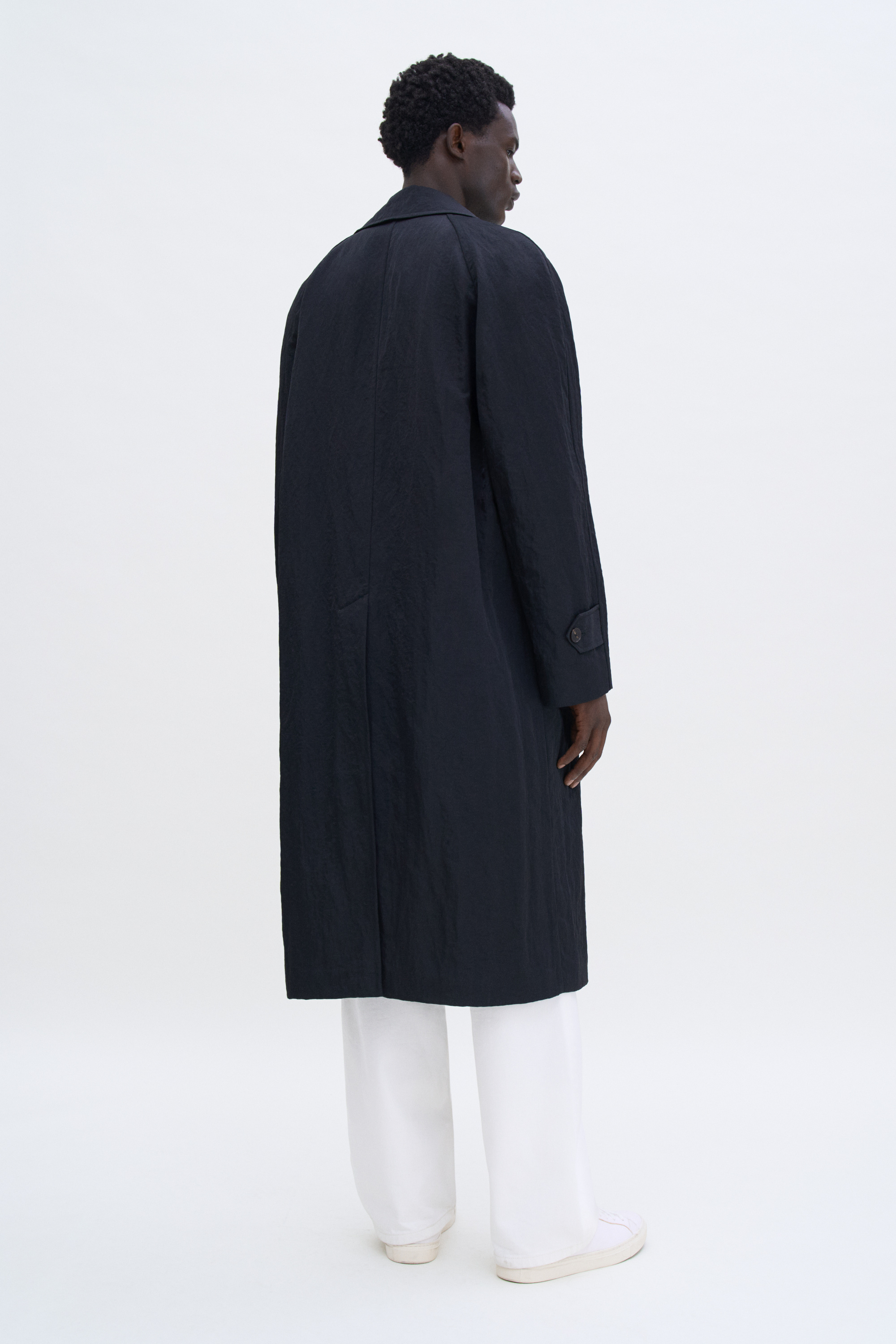 Filippa K Nylon Gabardine Car Coat In Black
